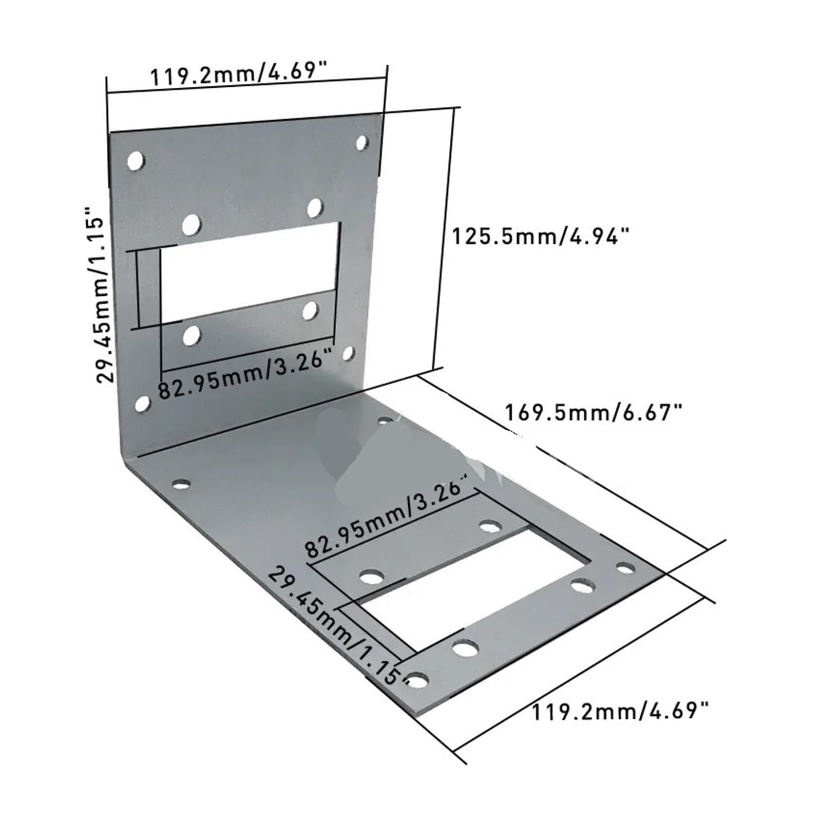 SASJQVMX Auto-Luft-Diesel-Heizung, L-förmige Halterung, Bodenplatte, Auto-Externe Feste Halterung, Basis, Passend Fit for Kleine Autos, SUVs, Schwarz/Silber(Style A Silver) von SASJQVMX