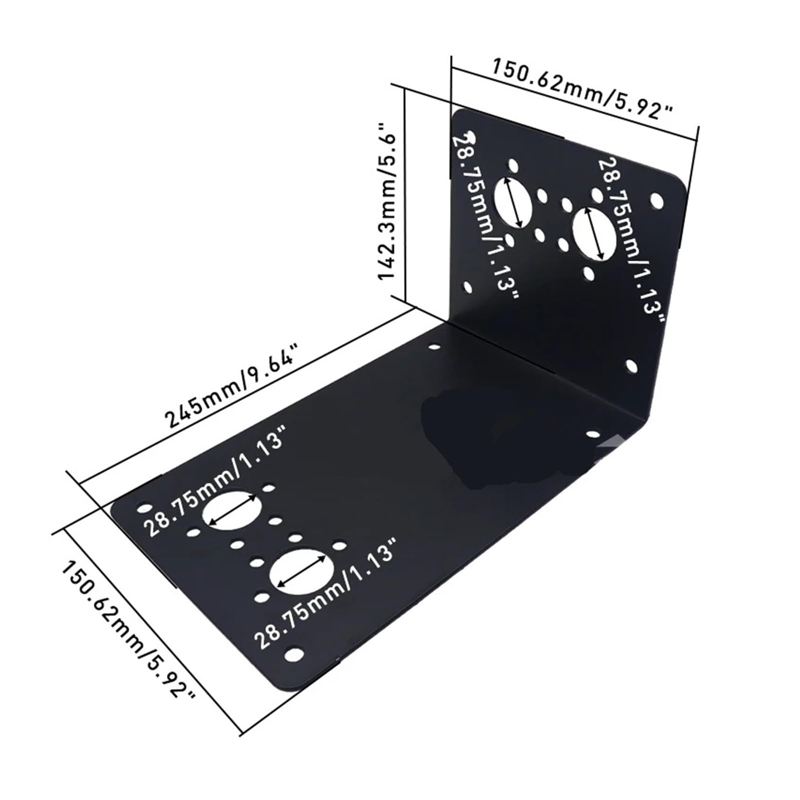 SASJQVMX Auto-Luft-Diesel-Heizung, L-förmige Halterung, Bodenplatte, Auto-Externe Feste Halterung, Basis, Passend Fit for Kleine Autos, SUVs, Schwarz/Silber(Style B Black) von SASJQVMX