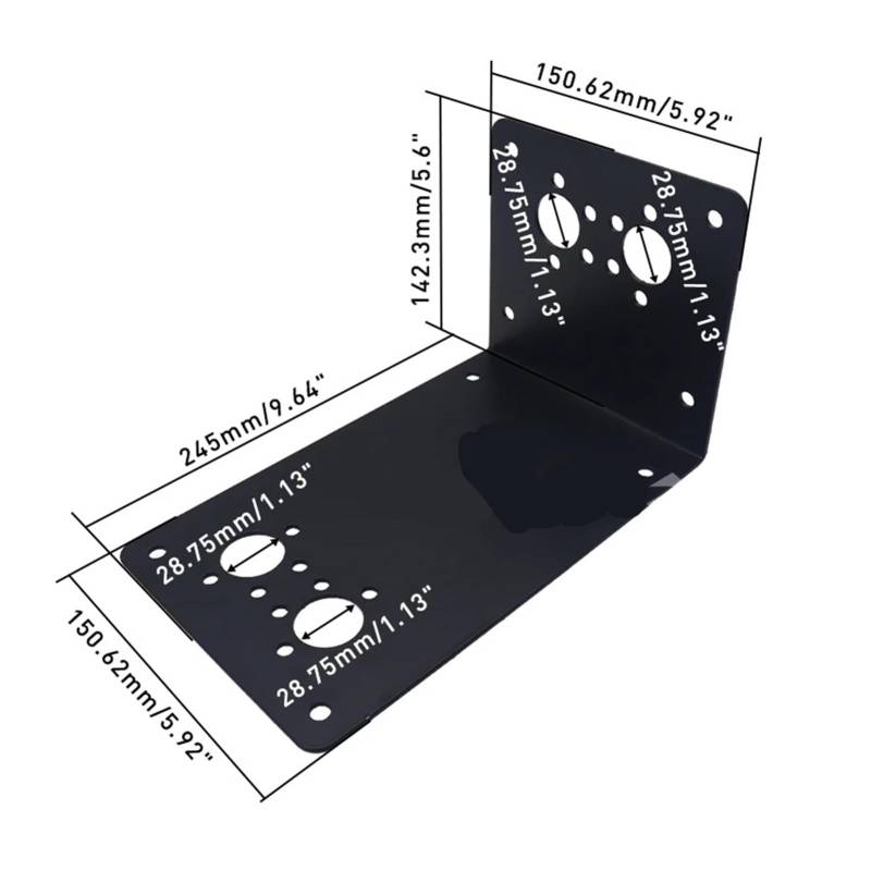 SASJQVMX Auto-Luft-Diesel-Heizung, L-förmige Halterung, Bodenplatte, Auto-Externe Feste Halterung, Basis, Passend Fit for Kleine Autos, SUVs, Schwarz/Silber(Style B Black) von SASJQVMX