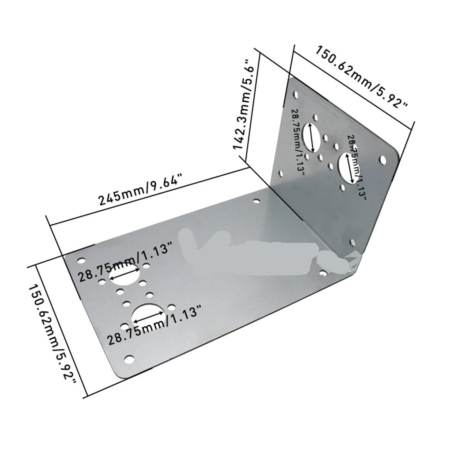 SASJQVMX Auto-Luft-Diesel-Heizung, L-förmige Halterung, Bodenplatte, Auto-Externe Feste Halterung, Basis, Passend Fit for Kleine Autos, SUVs, Schwarz/Silber(Style B Silver) von SASJQVMX