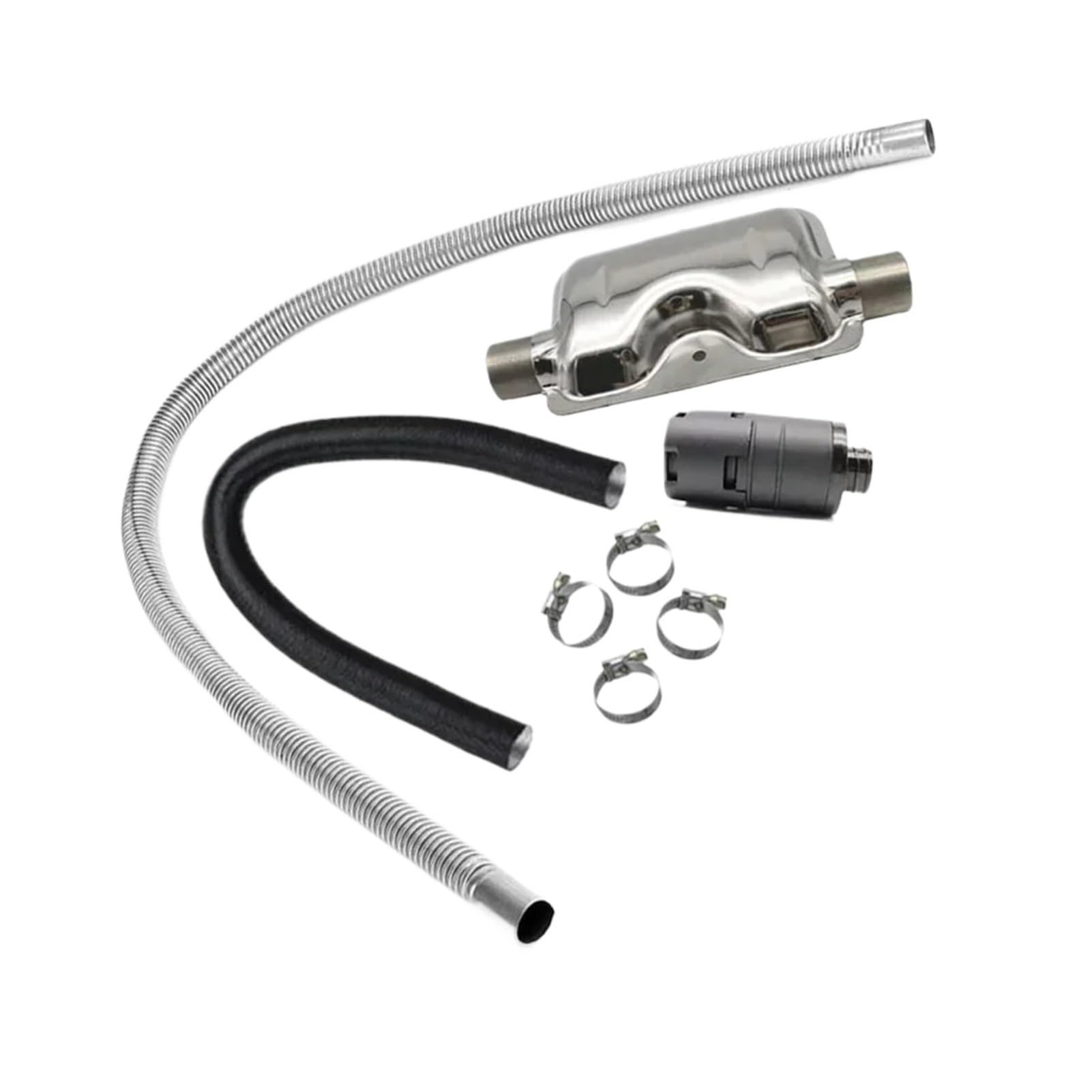 SASJQVMX Diesel-Standheizung, Passend Fit for 24-mm-Abgasschalldämpfer + 25-mm-Filter + 2-Rohr-Luft-Diesel-Kanalheizungszubehör(120cm Stainless Pipe) von SASJQVMX