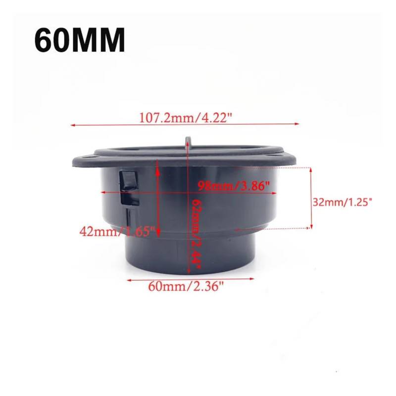 SASJQVMX Entlüftungsleitung, TL-Stück, Winkelrohr, Auslass, Auspuff-Anschluss, Verbindungsstück, Passend Fit for Diesel-Standheizungs-Zubehör(60mm Flat) von SASJQVMX