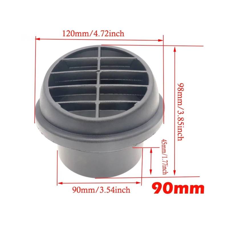 SASJQVMX Warme Heizung Standheizung 90mm 75mm 60mm 42mm Air Vent Auto Heizung Luftauslass Richtungs Drehbar Fit for LKW Auto Teile(90mm-1) von SASJQVMX