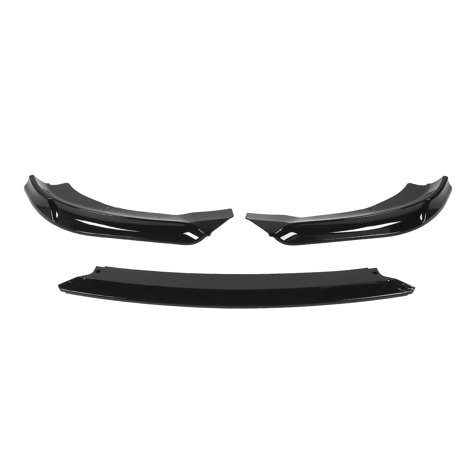 3 Stück Frontstoßstangen-Lippensplitter-Kits, Schlagfester PP-Stoßstangenlippen-Spoiler-Diffusor, für Genesis Coupe Facelift 2013–2016, Glänzendes Schwarz von SASKATE