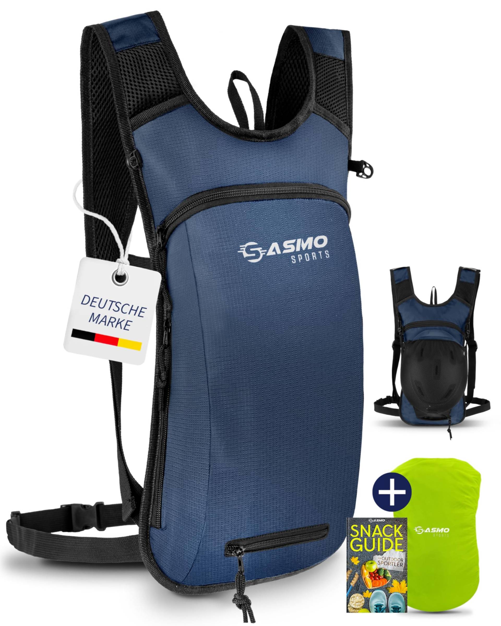 SASMO® Fahrradrucksack klein mit Thermofach & Helmnetz | MTB Rucksack - Ultraleicht 350g / 6L | Fahrrad Rucksack - inkl. Regenschutz | Fahrradrucksack Herren & Damen von SASMO Sports