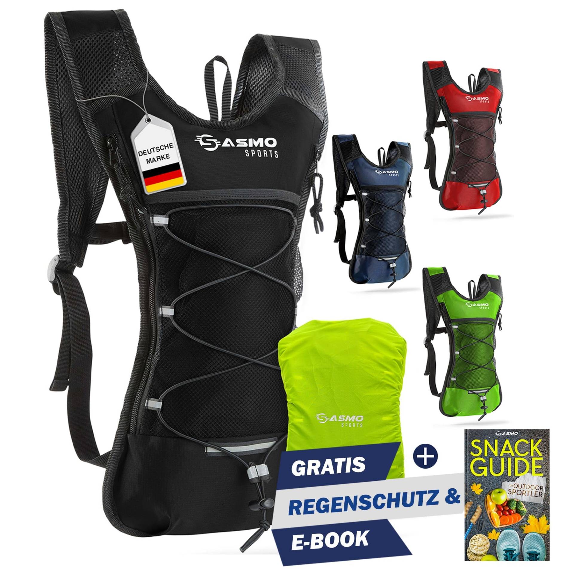 SASMO® Laufrucksack & Trailrunning Rucksack - Ultraleicht - 6L / 300g | isoliertes Thermofach | Laufrucksack Damen & Herren | Running Backpack inklusive Regenschutz von SASMO Sports