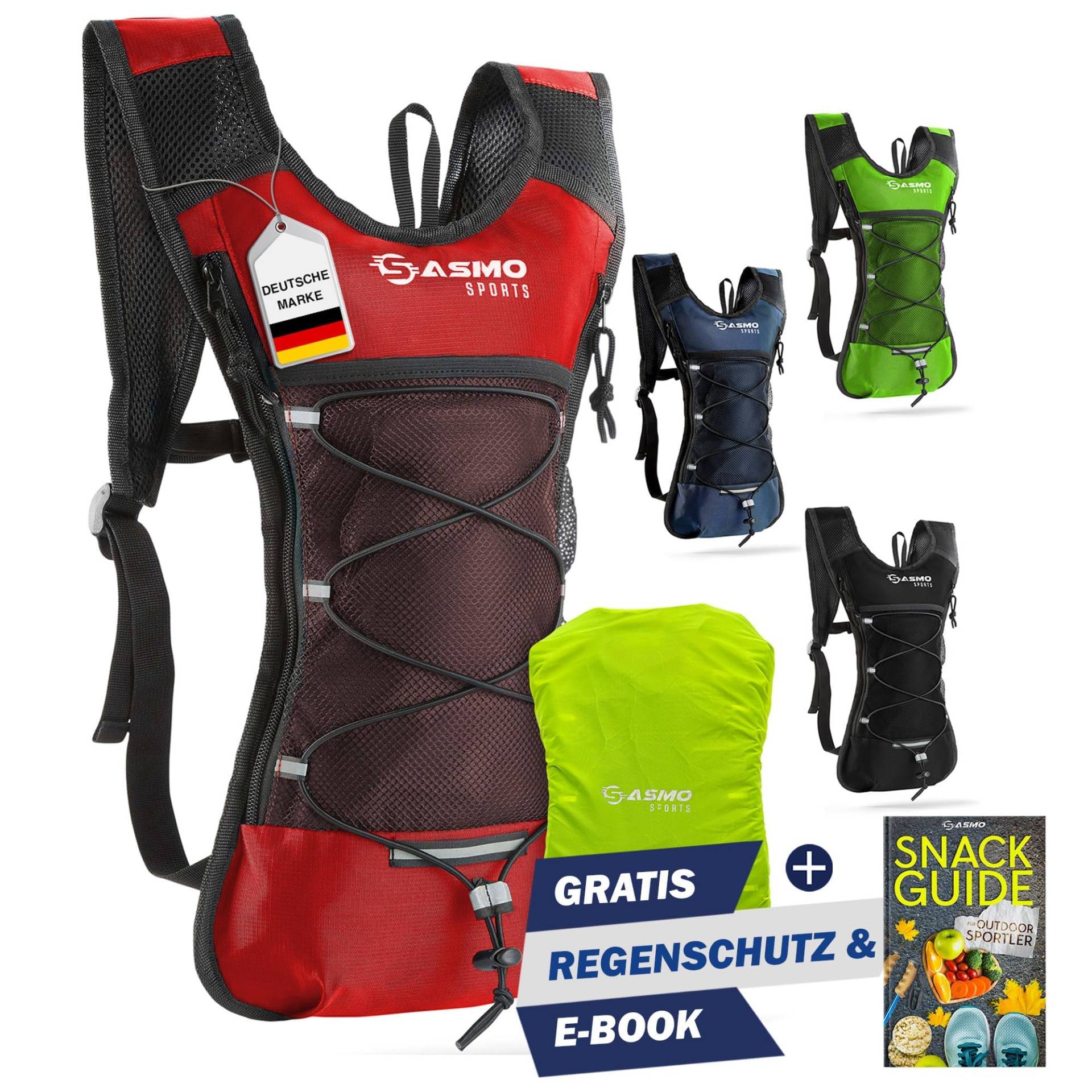 SASMO® Laufrucksack & Trailrunning Rucksack - Ultraleicht - 6L / 300g | isoliertes Thermofach | Laufrucksack Damen & Herren| Running Backpack inklusive Regenschutz von SASMO Sports