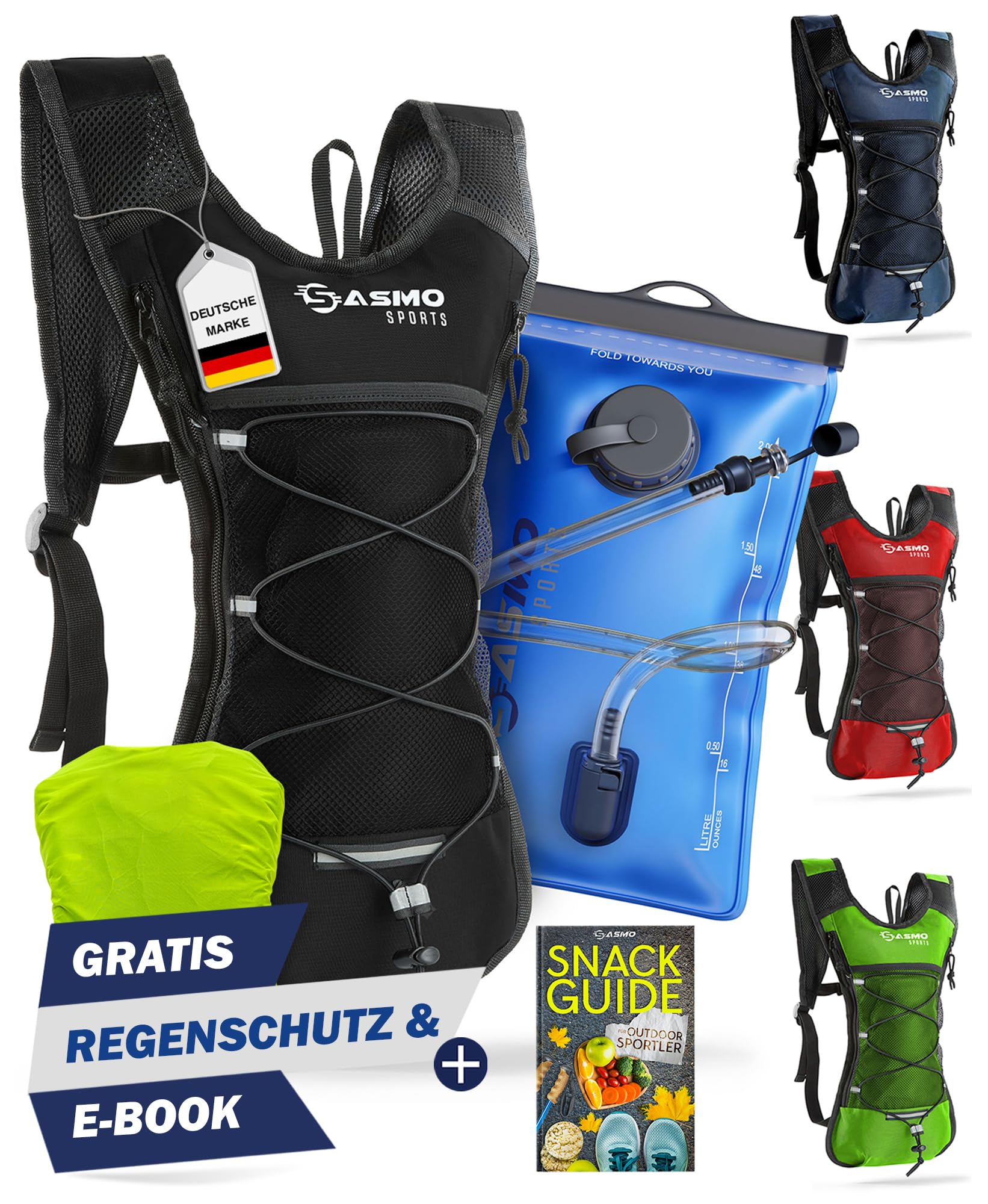 SASMO® Trinkrucksack mit Thermofach | Trinkrucksack Laufen - Ultraleicht 300g | Laufrucksack | Trinkrucksack Fahrrad | Laufen, Fahrradfahren & Joggen von SASMO Sports