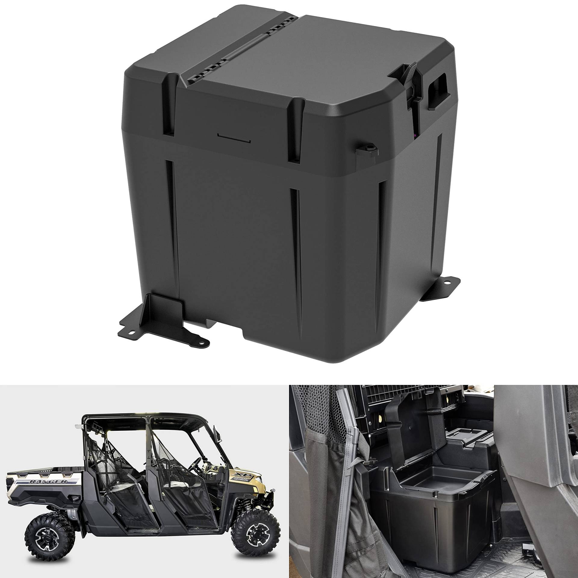 SAUTVS Ranger Dual Bin unter dem Sitz Dry Storage Box, Poly Water Resistant Underseat Storage Bin for Polaris Ranger XP 1000 Diesel EPS PRO XD 2000D 2000G 4000D Ersatz OEM #2882910 von SAUTVS