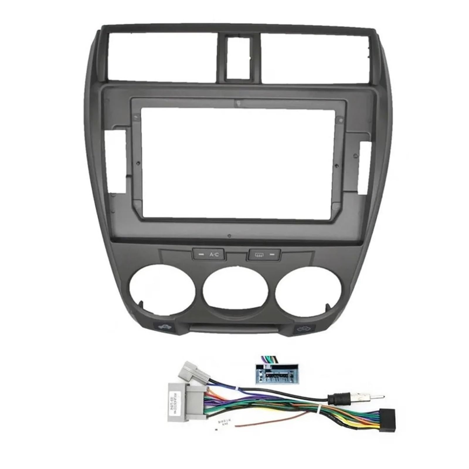 SAVHE 10,1 Zoll Auto DVD Rahmen Audio Dashboard Trim Kit Panel Radio Großen Bildschirm Auto Multimedia-Player Fit for CITY Ballade 2008-2014(Frame-MT-cord) von SAVHE