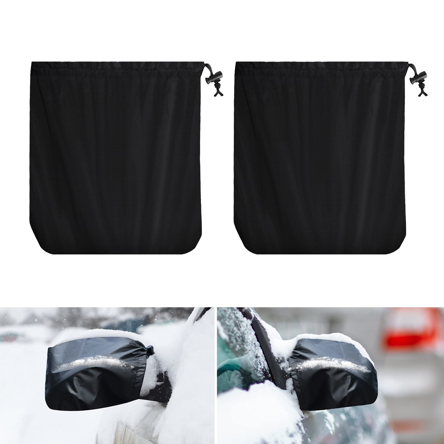 Schneeabdeckung Auto, für Meisten Autos, SUVs, Vans, LKWs, Weiche Seitenspiegel Abdeckung Seitenspiegel Schutzhülle Wasserdicht Winddicht, Hält EIS, Frost und Schnee Fern (33x27cm, 2 Pack) von SAVITA