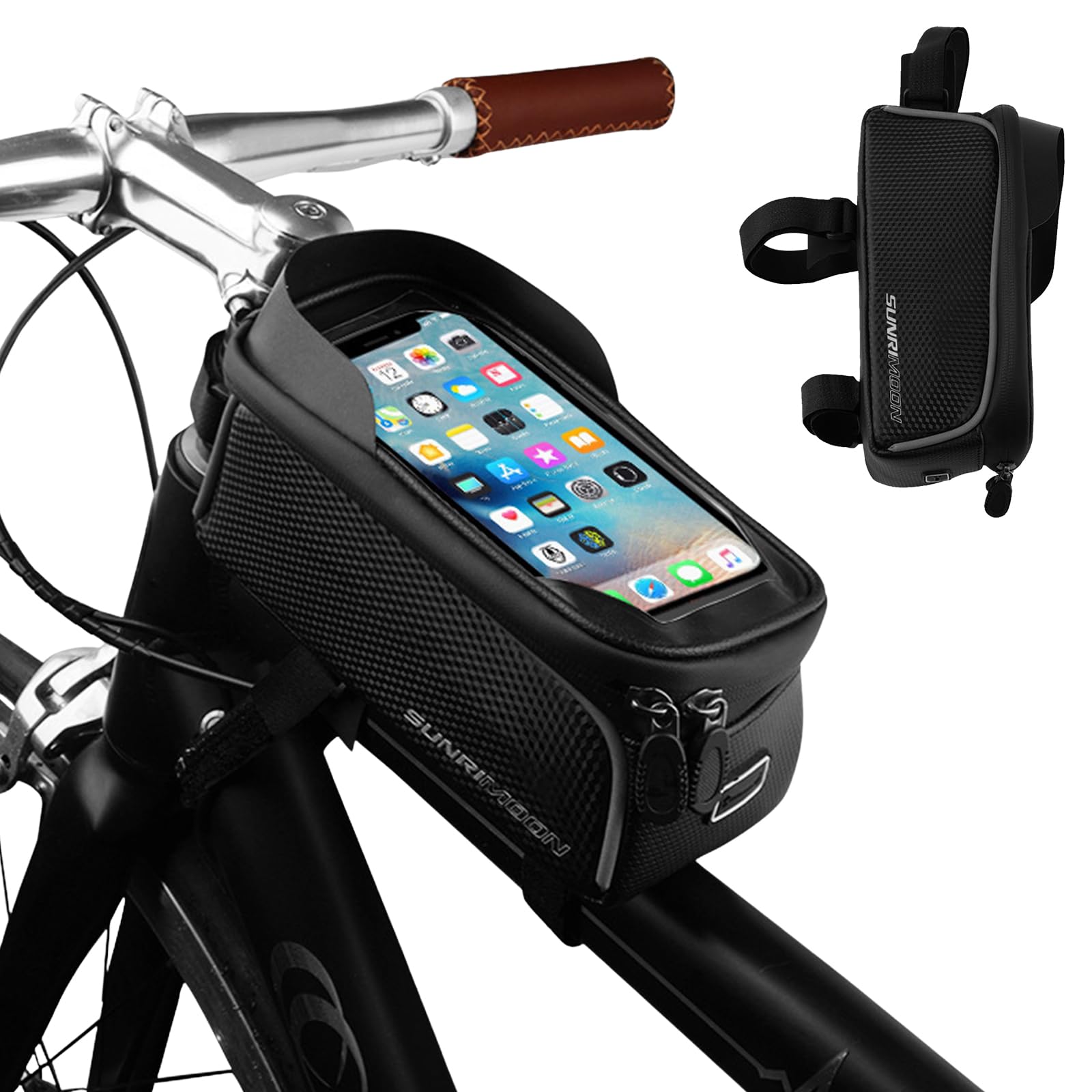 SAVOSWEET Fahrradtasche Rahmen Wasserdicht, Fahrrad Rahmentasche, Fahrrad Rahmentasche Lenkertasche, Oberrohrtasche Fahrrad für Smartphones unter 6.2 Zoll für Montainbikes, Rennrad, Ebikes von SAVOSWEET