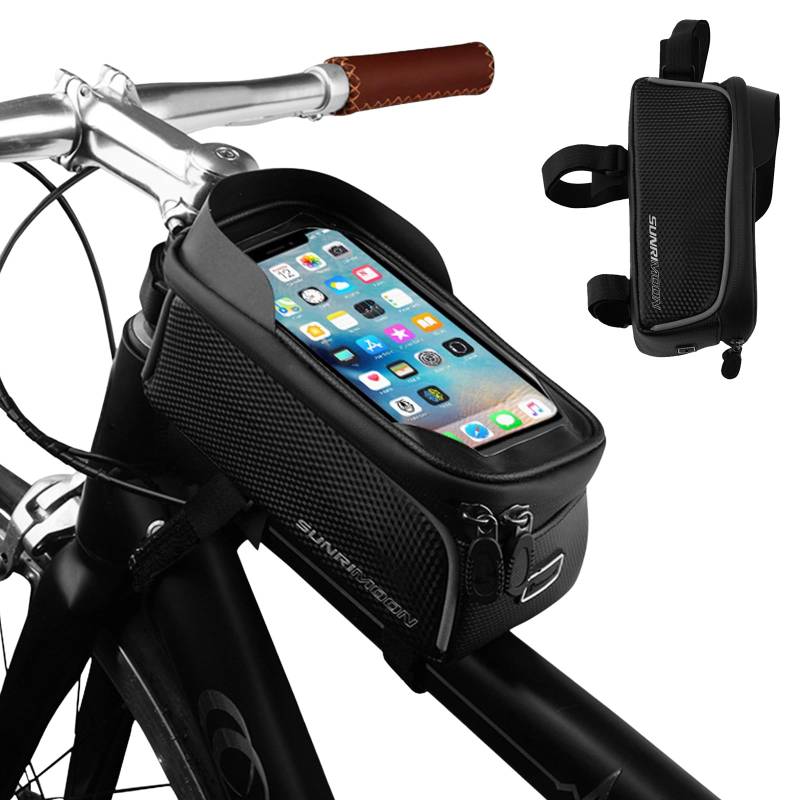 SAVOSWEET Fahrradtasche Rahmen Wasserdicht, Fahrrad Rahmentasche, Fahrrad Rahmentasche Lenkertasche, Oberrohrtasche Fahrrad für Smartphones unter 6.2 Zoll für Montainbikes, Rennrad, Ebikes von SAVOSWEET