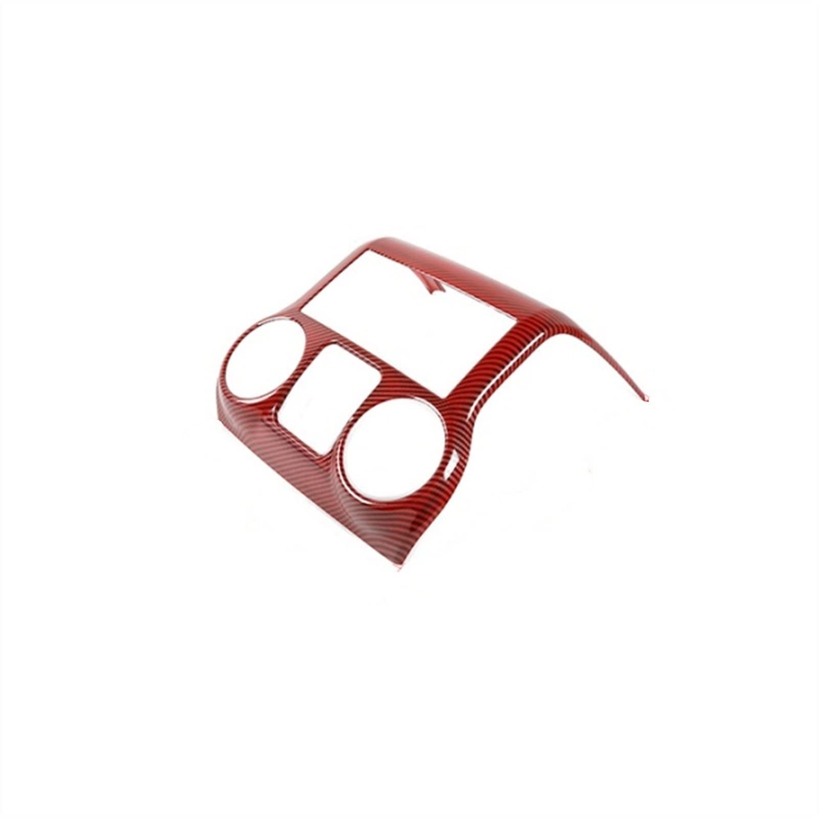 SAWILI ABS Autoinnenraum Mittelkonsole Armaturenbrett Klimaanlage Dekoration Abdeckung Aufkleber, for Jeep, for Wrangler JK 2011-2017 Lüftungsgitter fürs Auto(Red carbon Fiber) von SAWILI