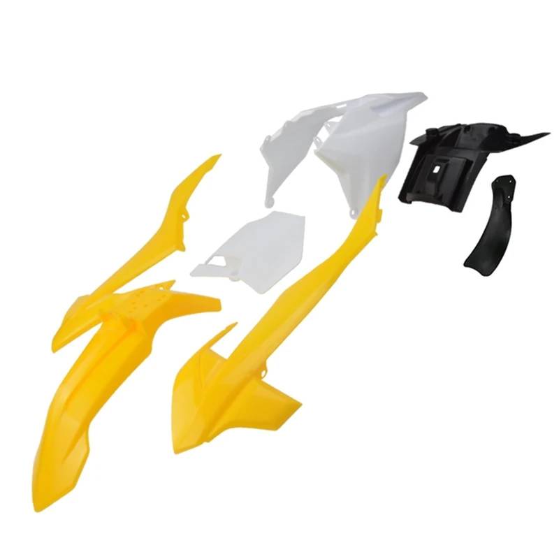 SAWILI Motorrad KT50 Verkleidung Körper Kunststoff Abdeckung Kit Set China KT 50, for MINI, Dirt Pit Bike Zubehör Motorradverkleidungs-Kits(Yellow White) von SAWILI