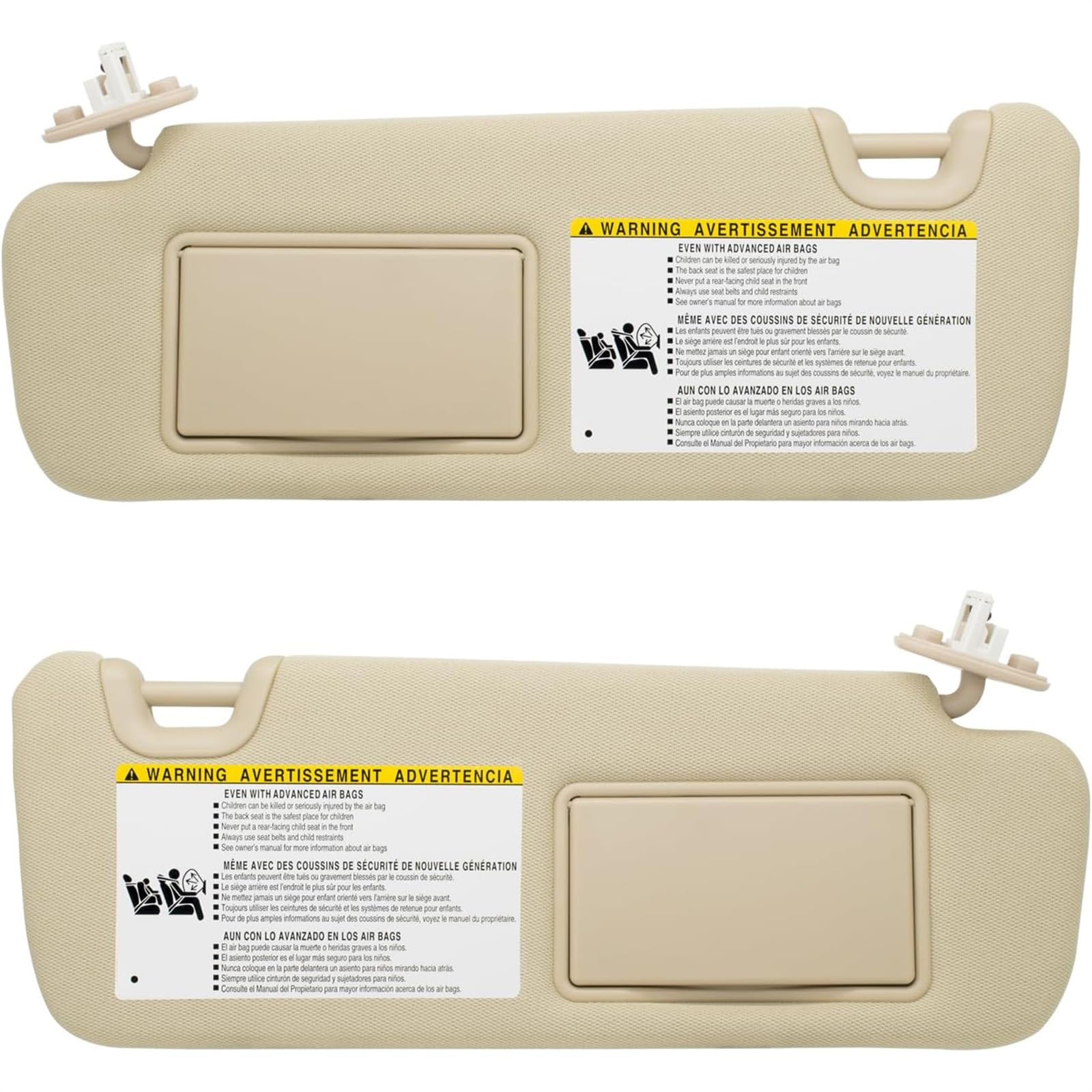 SAWILI Sonnenblende mit Licht, for Toyota, Highlander 2014, 2015, 2016, 2017, 2018, 2019. Ersetzt # 74310-0E072-B0 Sonnenblendenspiegel(Beige Left and Right) von SAWILI