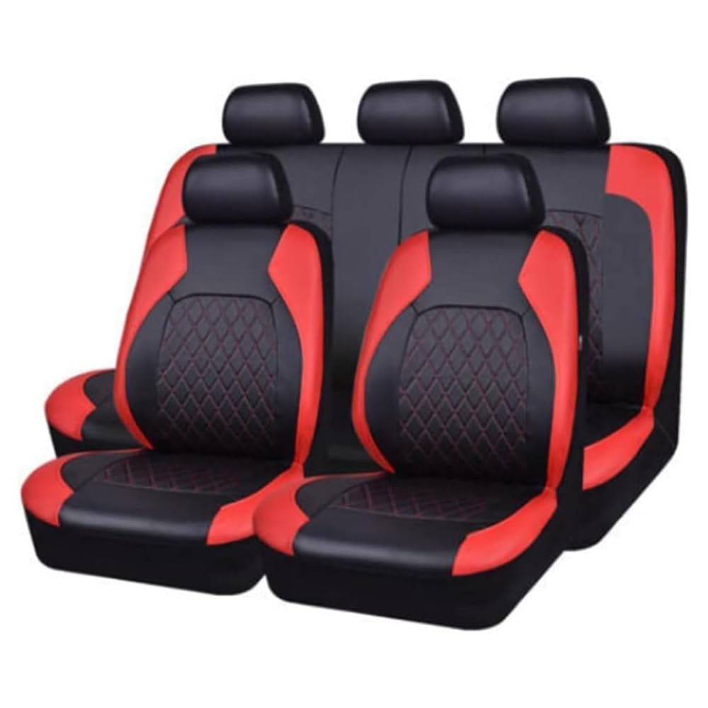 SAXCXCS Autositzbezüge passend für Dacia Dokker/Duster/Jogger Extreme/Logan MCV/Nova/Supernova 2000-2023 Sitzbezug-Sets Allwetter Sitzkissen Protektoren Zubehör Wasserdicht Bequem Sitzbezüge,D/Red von SAXCXCS