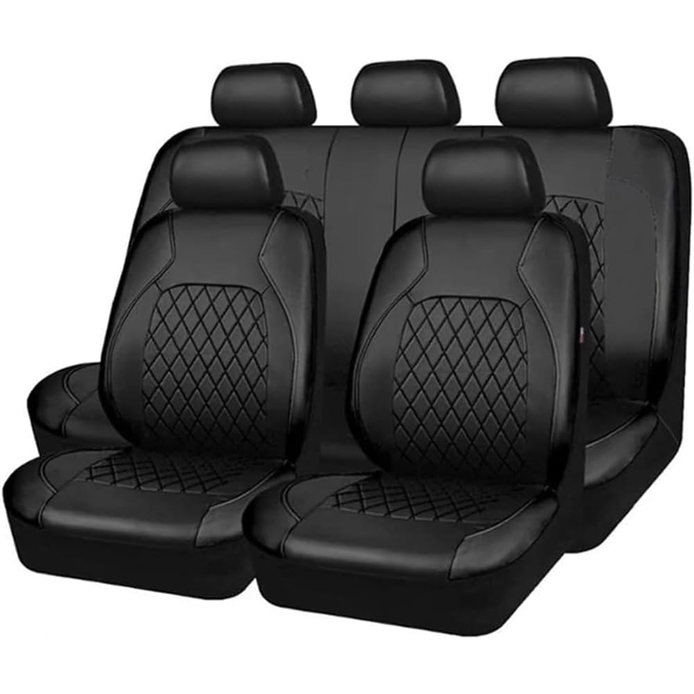 SAXCXCS Autositzbezüge passend für Hyundai Kona OS Kauai 2017-2022 Sitzbezug-Sets Allwetter Sitzkissen Protektoren Zubehör Wasserdicht Bequem Sitzbezüge,A/Black von SAXCXCS