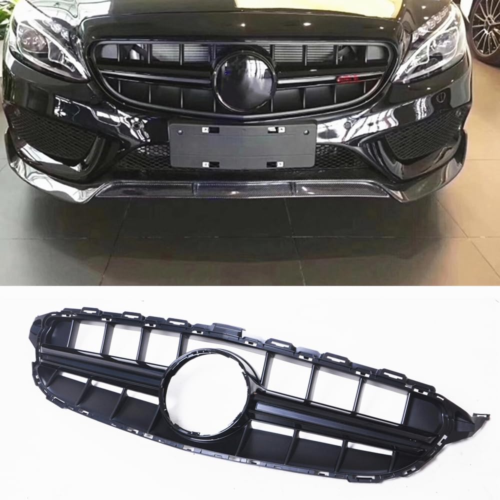 Sport Stil Auto Kühlergrill, für Mercedes Benz C Class W205 C250 C300 2014-2018 Front Kühlergrille zubehör, Passgenau und Wackelt Nicht Einfach Montage von SAYINGS