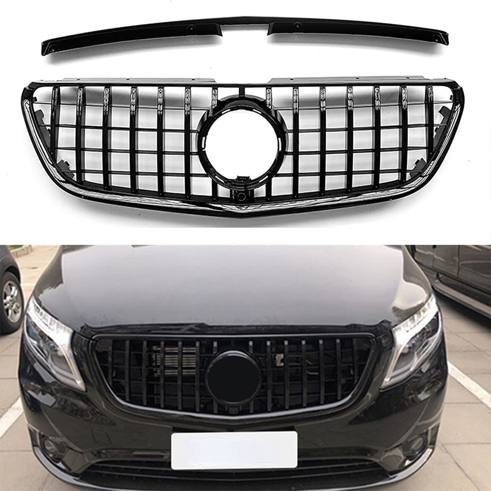 Sport Stil Auto Kühlergrill, für Mercedes Benz Vito V260 W447 2016-2020 Front Kühlergrille zubehör, Passgenau und Wackelt Nicht Einfach Montage von SAYINGS