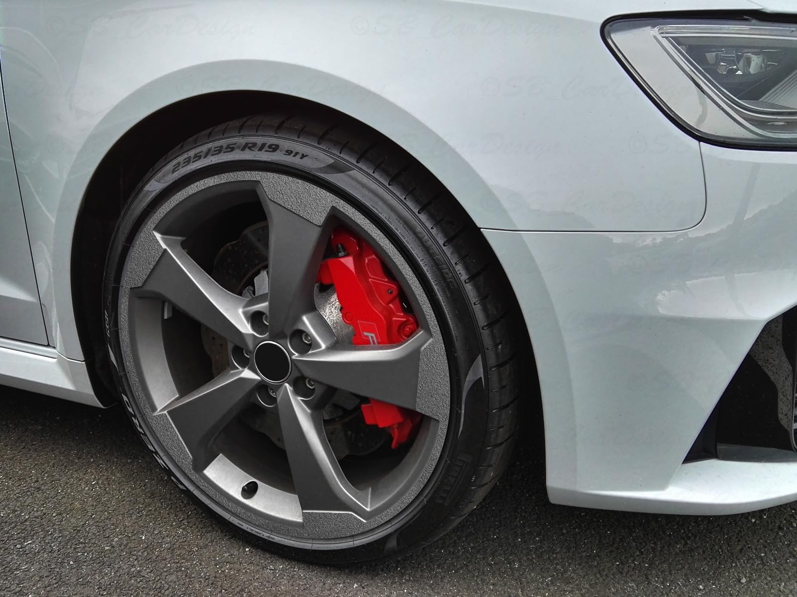 SB CarDesign 8-8,5x19 Zoll Felgen-Aufkleber passend für Audi RS3 8V ROTOR 2 Felgen (Anthrazit metallic) von SB CarDesign