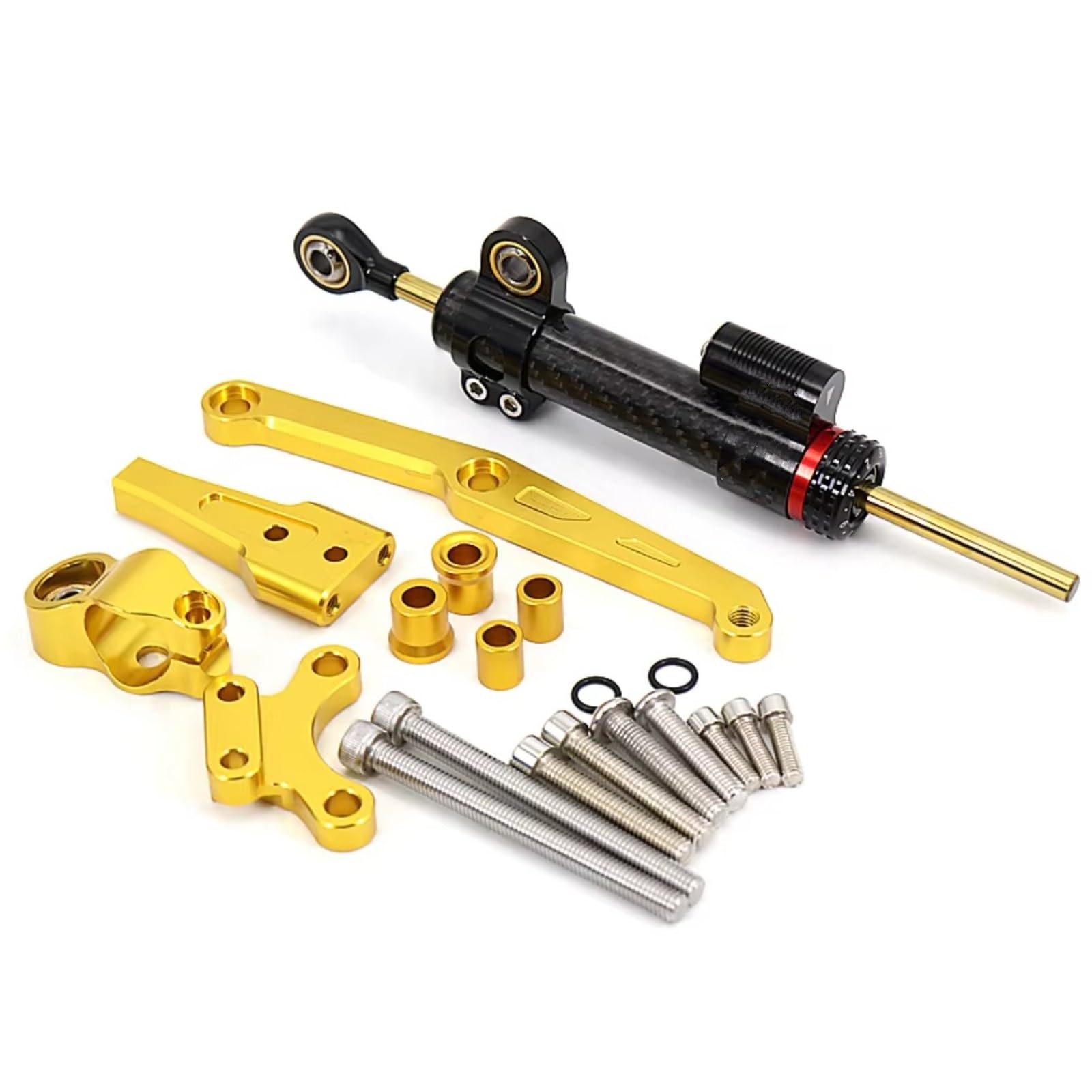 SBBLINWU Motorrad Lenkungsdämpfer Für CB650R Für CB 650R Für CB 650R 2018-2021 Universal Motorräder Stabilisieren Dämpfer Halterung Lenkung Mount Kit Linear CNC(Black-Yellow) von SBBLINWU