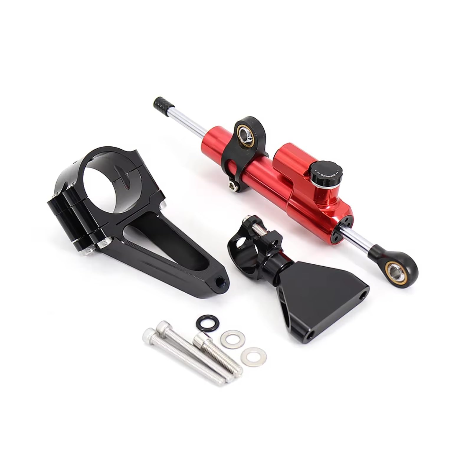 SBBLINWU Motorrad Lenkungsdämpfer Für CBR600 Für CBR 600 Für F4i 1999 2000 2001 2002 2003 2004 2005 2006 2007 Motorrad Lenkung Stabilisieren Dämpfer Halterung Montieren(Black-Red) von SBBLINWU