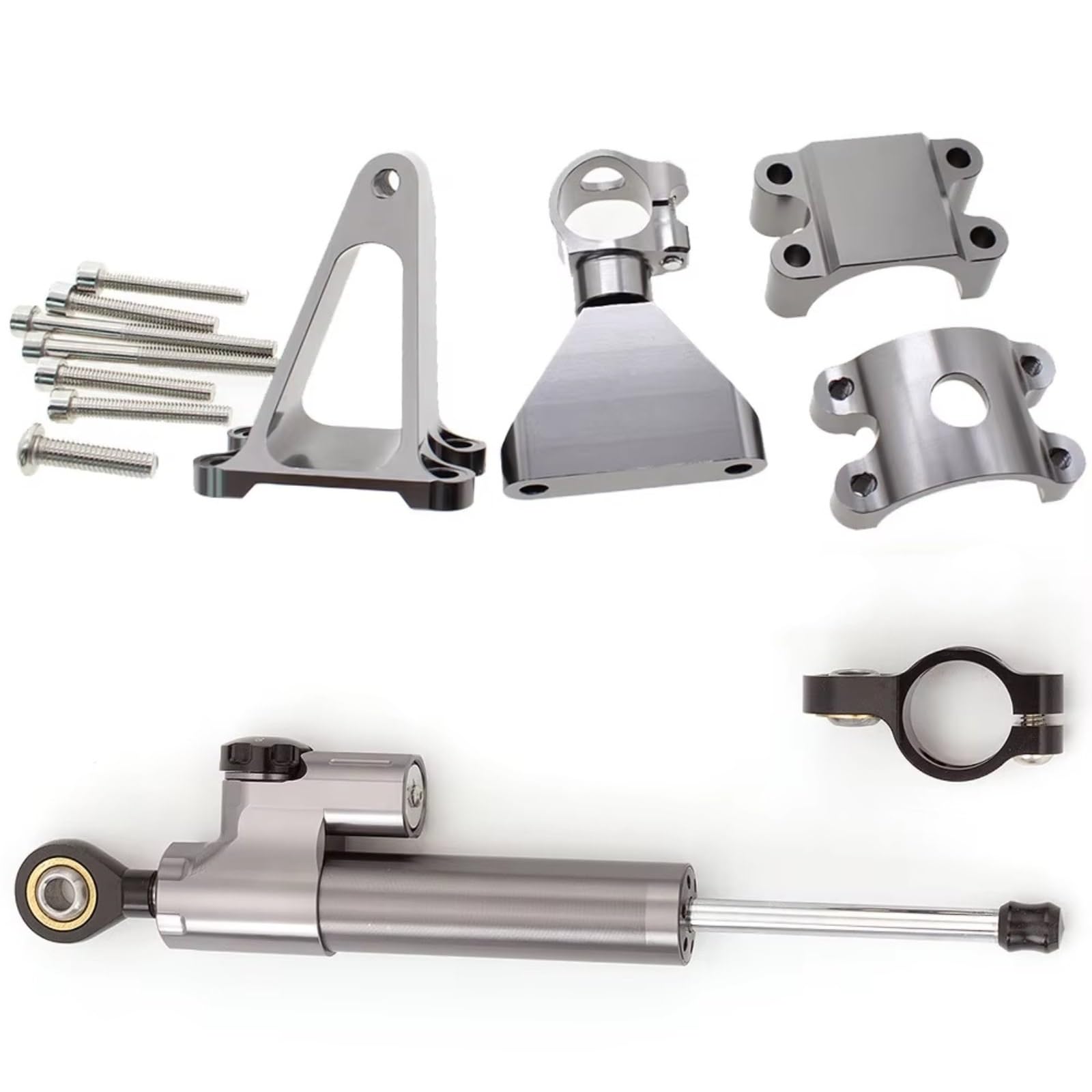 SBBLINWU Motorrad Lenkungsdämpfer Für CBR600F Für F4 Für F4i 1999-2003 2000 2001 2002 Motorrad Stabilisator Dämpfer Lenkung Halterung Halter Unterstützung Kit(Gray) von SBBLINWU