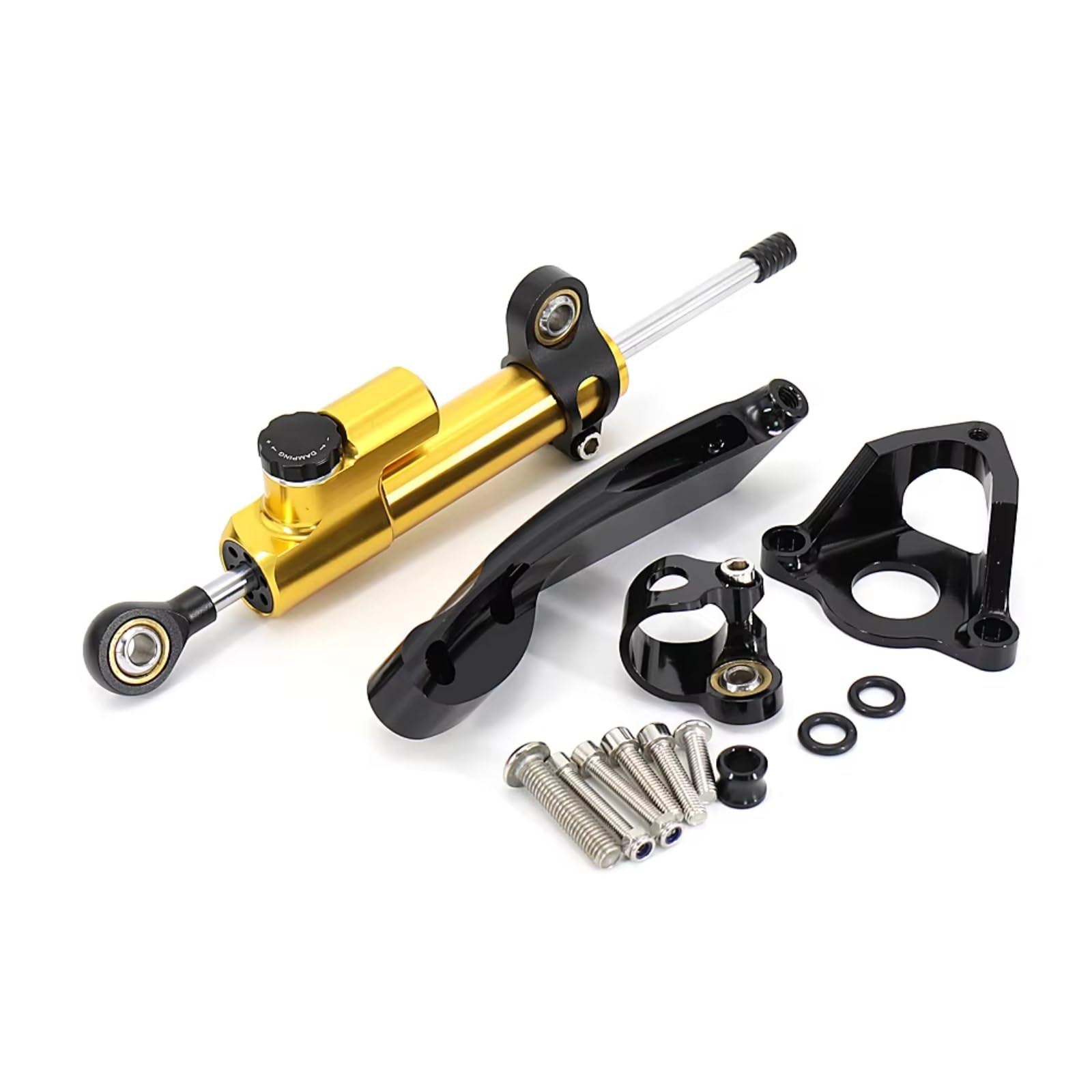 SBBLINWU Motorrad Lenkungsdämpfer Für CBR600RR Für CBR 600 RR Für Cbr600rr 2007 2008-2016 Motorrad Einstellbare Lenkung Stabilisieren Dämpfer Halterung Montage Kit(Yellow-Black) von SBBLINWU