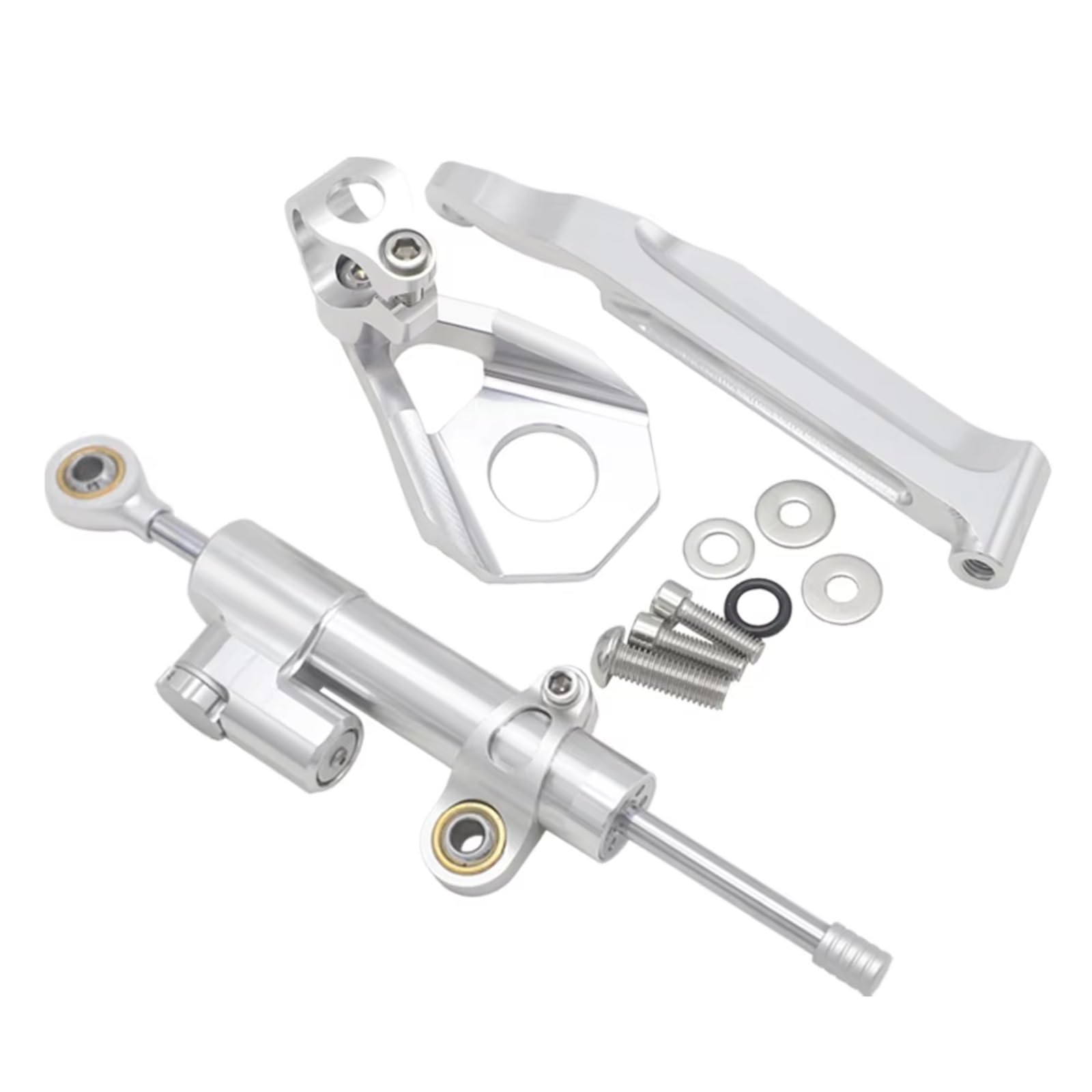 SBBLINWU Motorrad Lenkungsdämpfer Für CBR600RR Für CBR-600RR Für CBR600 RR 2005 2006 Motorrad Stabilisator Lenkung Dämpfer Halterung Halterung Einstellbare Kits(Silver) von SBBLINWU