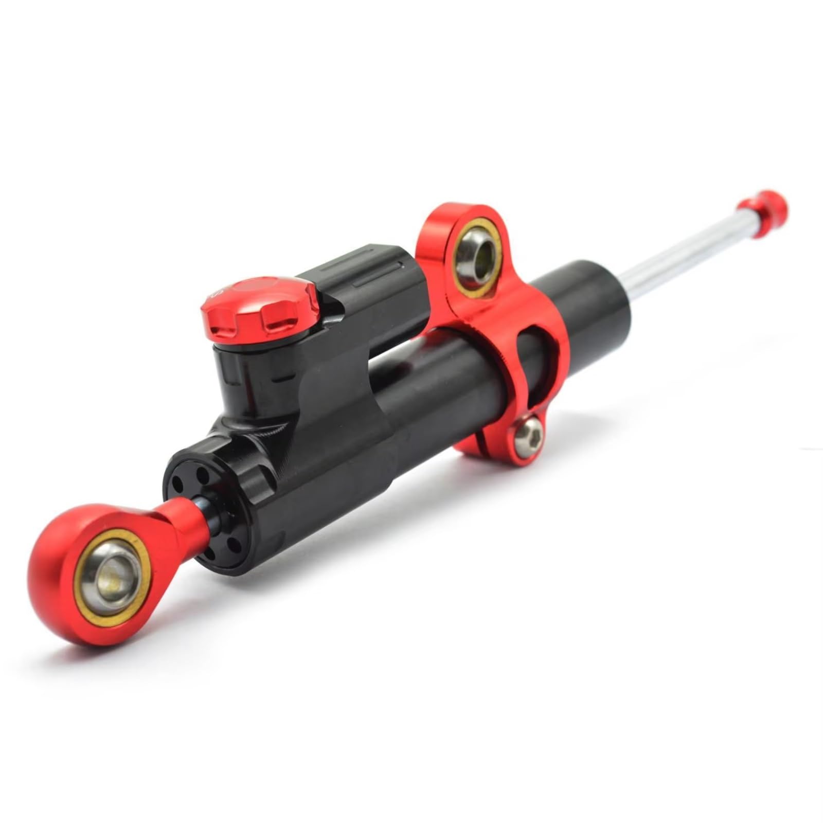 SBBLINWU Motorrad Lenkungsdämpfer Für Ninja 250 300 Für Z250 Für Z800 Für Z1000 Motorrad Lenkung Stabilisieren Dämpfer Halterung Montage Einstellbare Universal(Black-Red) von SBBLINWU