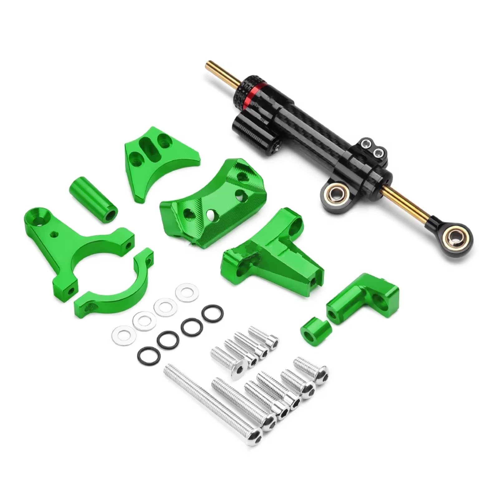 SBBLINWU Motorrad Lenkungsdämpfer Für Ninja 400 Für Ninja400 2018 2019 2020 2021 2022 2023 Motorrad Lenkung Dämpfer Stabilisator Montage Halterung Kit(Black) von SBBLINWU