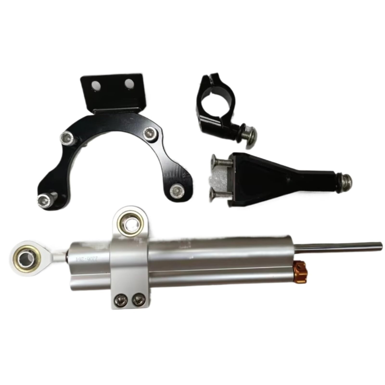 SBBLINWU Motorrad Lenkungsdämpfer Für Z 900 Für Z900 2021-2023 Motorrad Stabilisator Lenkung Dämpfer Montage Universal Halterung Kit Linear Stoßdämpfer(Silver) von SBBLINWU