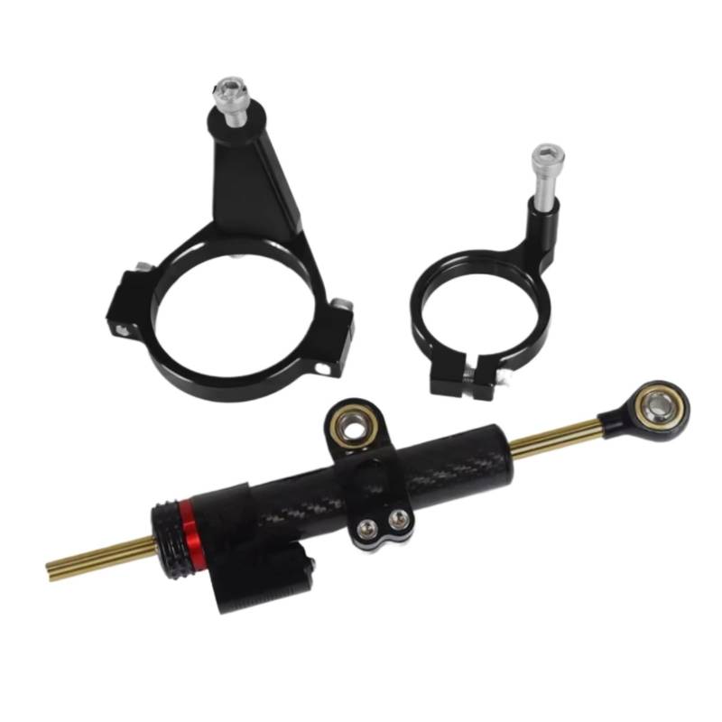 SBBLINWU Motorrad Lenkungsdämpfer Für ZX-4R Für ZX-4RR Für ZX4R Für ZX25R Einstellbarer Lenkungsdämpfer Stabilisator Montagezubehör CNC Kit Für Motorräder(Black) von SBBLINWU