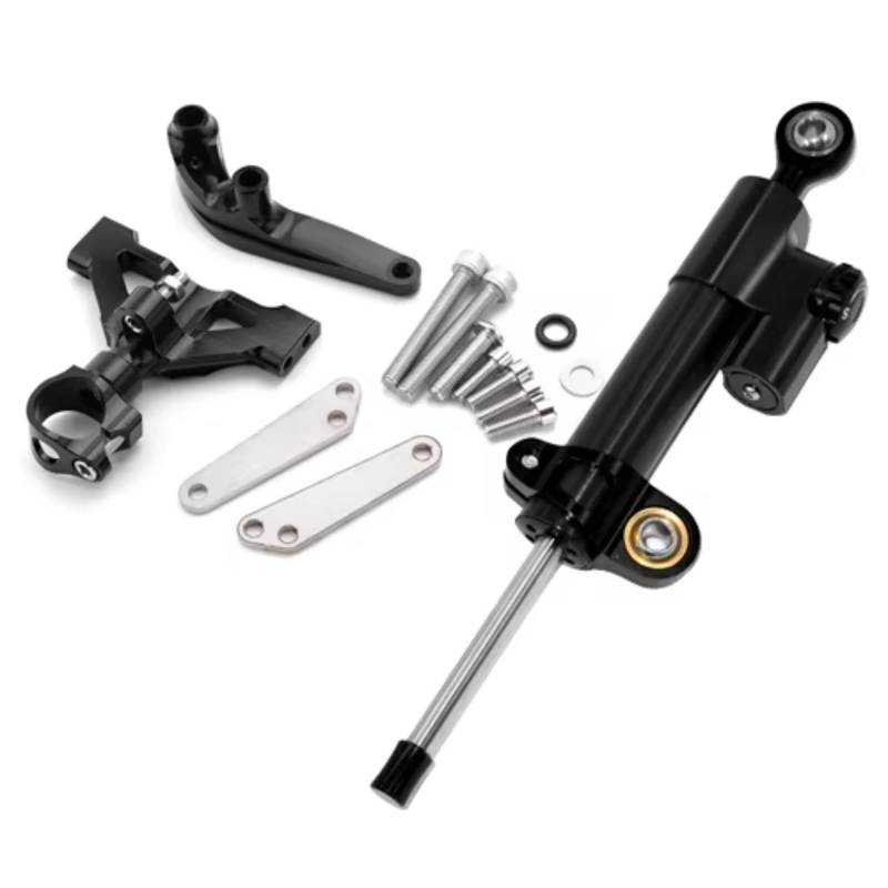 SBBLINWU Motorrad Lenkungsdämpfer Für ZX14R Für ZX14 R Für ZZR1400 Für ZZR 1400 2006-2016 Motorrad Lenkung Stabilisieren Dämpfer Halterung Halterung Universal Einstellbar(Black) von SBBLINWU