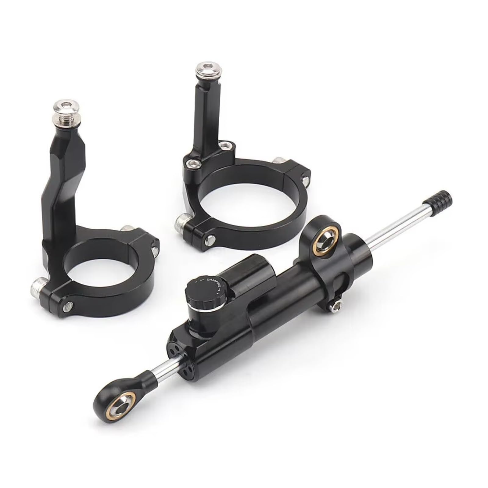 SBBLINWU Motorrad Lenkungsdämpfer Für ZX4R Für ZX-4R Für ZX4RR Für ZX-4RR Für ZX 4R 4RR 2023- Motorrad Stabilisierungshalterung Lenkungsdämpfer Montagesatz(Black) von SBBLINWU