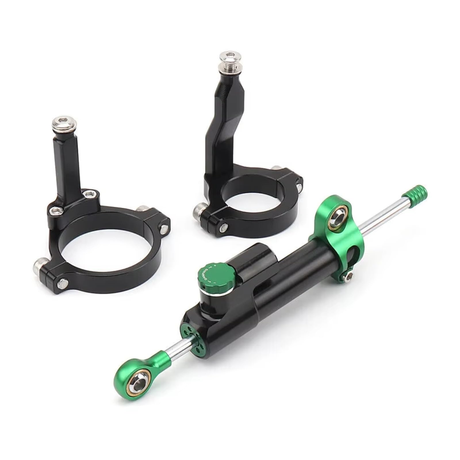 SBBLINWU Motorrad Lenkungsdämpfer Für ZX4R Für ZX-4R Für ZX4RR Für ZX-4RR Für ZX 4R 4RR 2023- Motorrad Stabilisierungshalterung Lenkungsdämpfer Montagesatz(Black-Green) von SBBLINWU