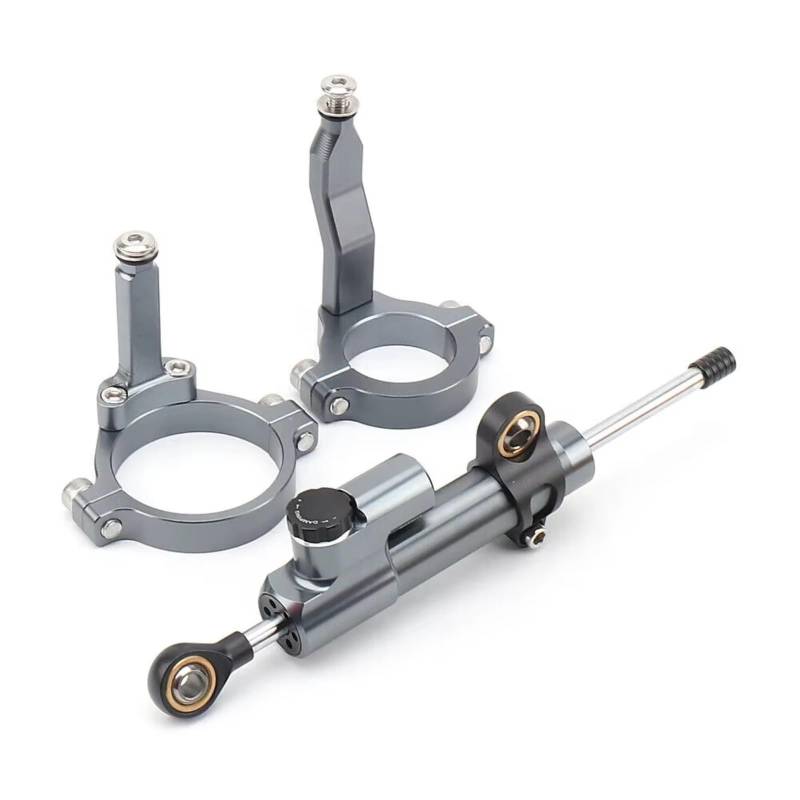 SBBLINWU Motorrad Lenkungsdämpfer Für ZX4R Für ZX-4R Für ZX4RR Für ZX-4RR Für ZX 4R 4RR 2023- Motorrad Stabilisierungshalterung Lenkungsdämpfer Montagesatz(Gray) von SBBLINWU