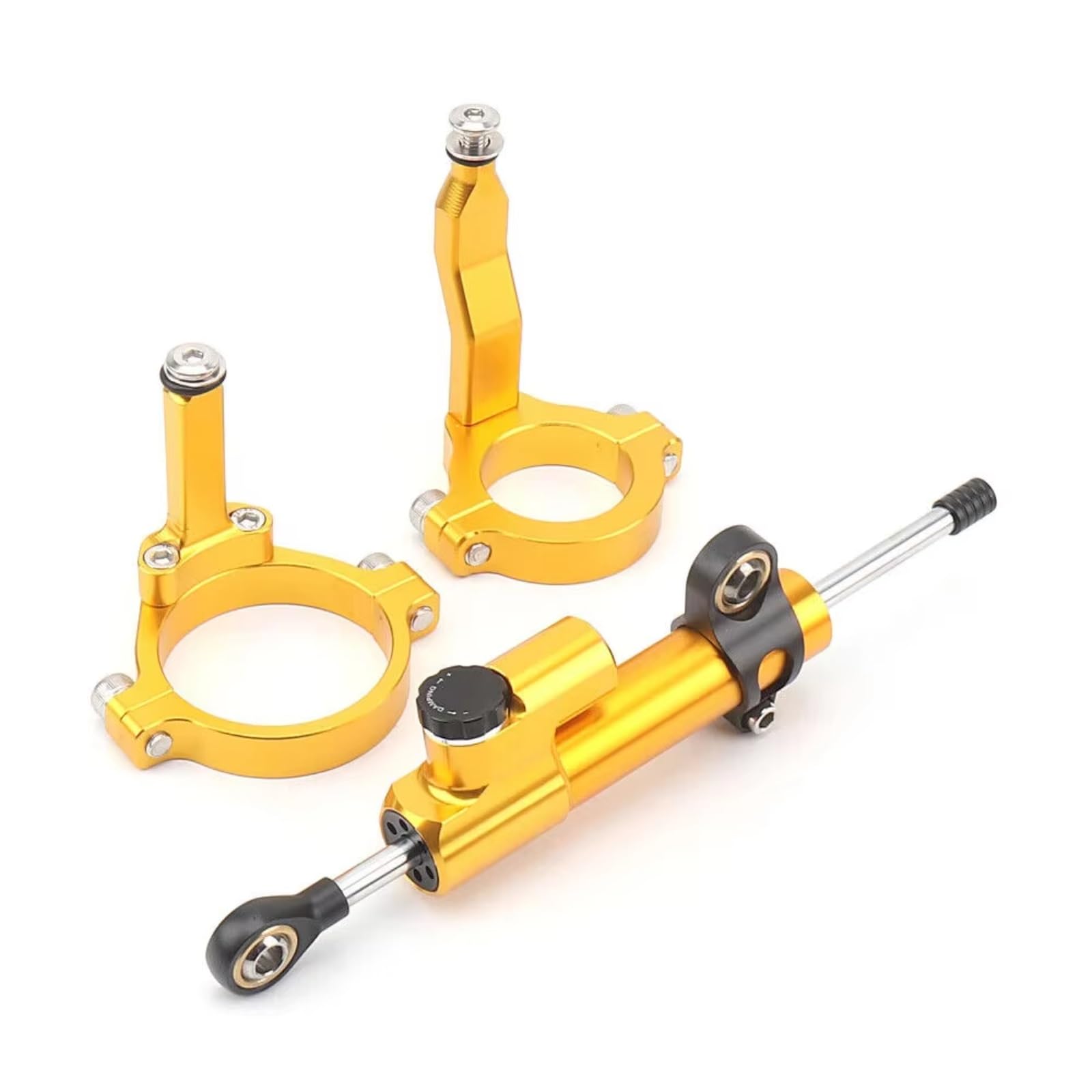 SBBLINWU Motorrad Lenkungsdämpfer Für ZX4R Für ZX-4R Für ZX4RR Für ZX-4RR Für ZX 4R 4RR 2023- Motorrad Stabilisierungshalterung Lenkungsdämpfer Montagesatz(Yellow) von SBBLINWU