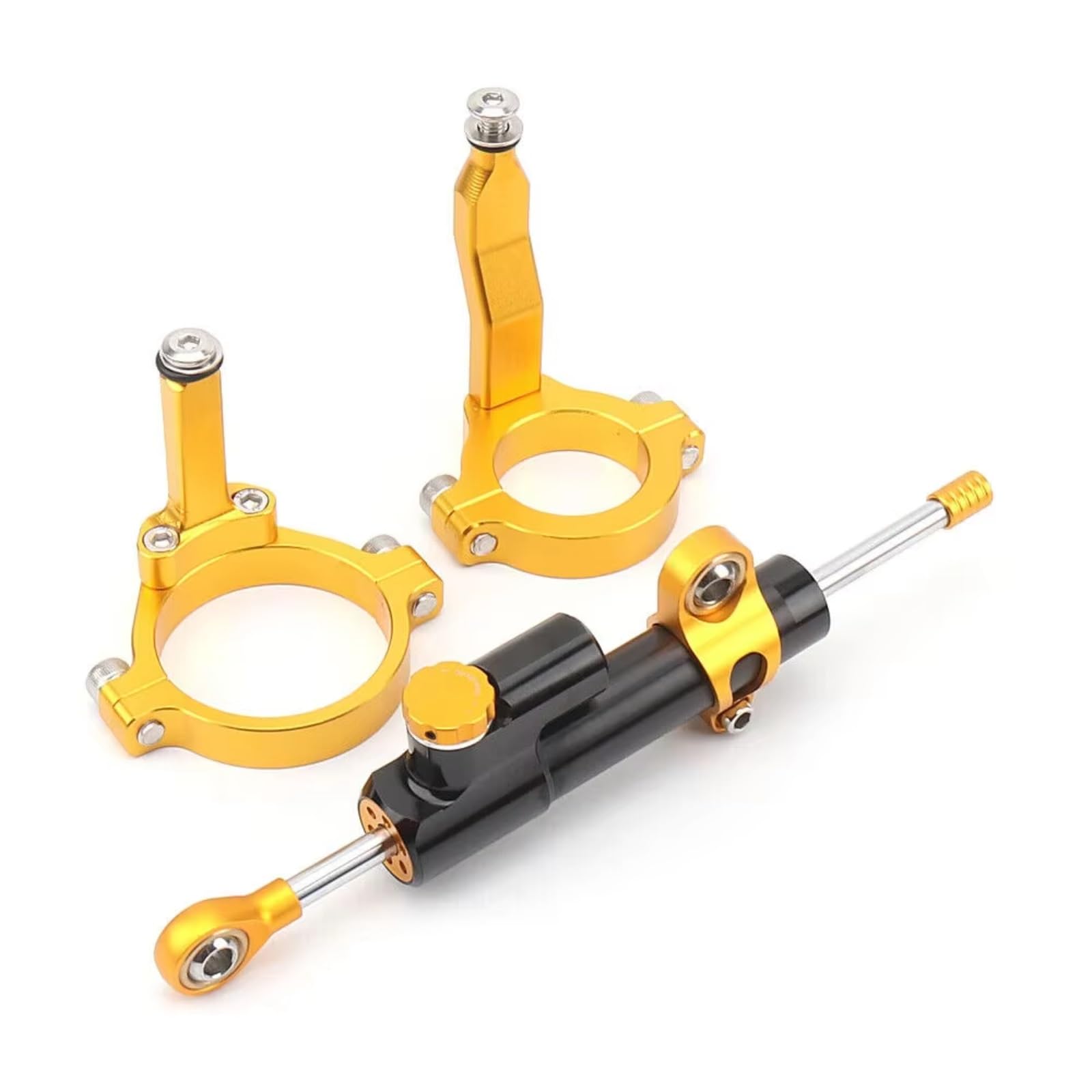 SBBLINWU Motorrad Lenkungsdämpfer Für ZX4R Für ZX-4R Für ZX4RR Für ZX-4RR Für ZX 4R 4RR 2023- Motorrad Stabilisierungshalterung Lenkungsdämpfer Montagesatz(Yellow-Black) von SBBLINWU