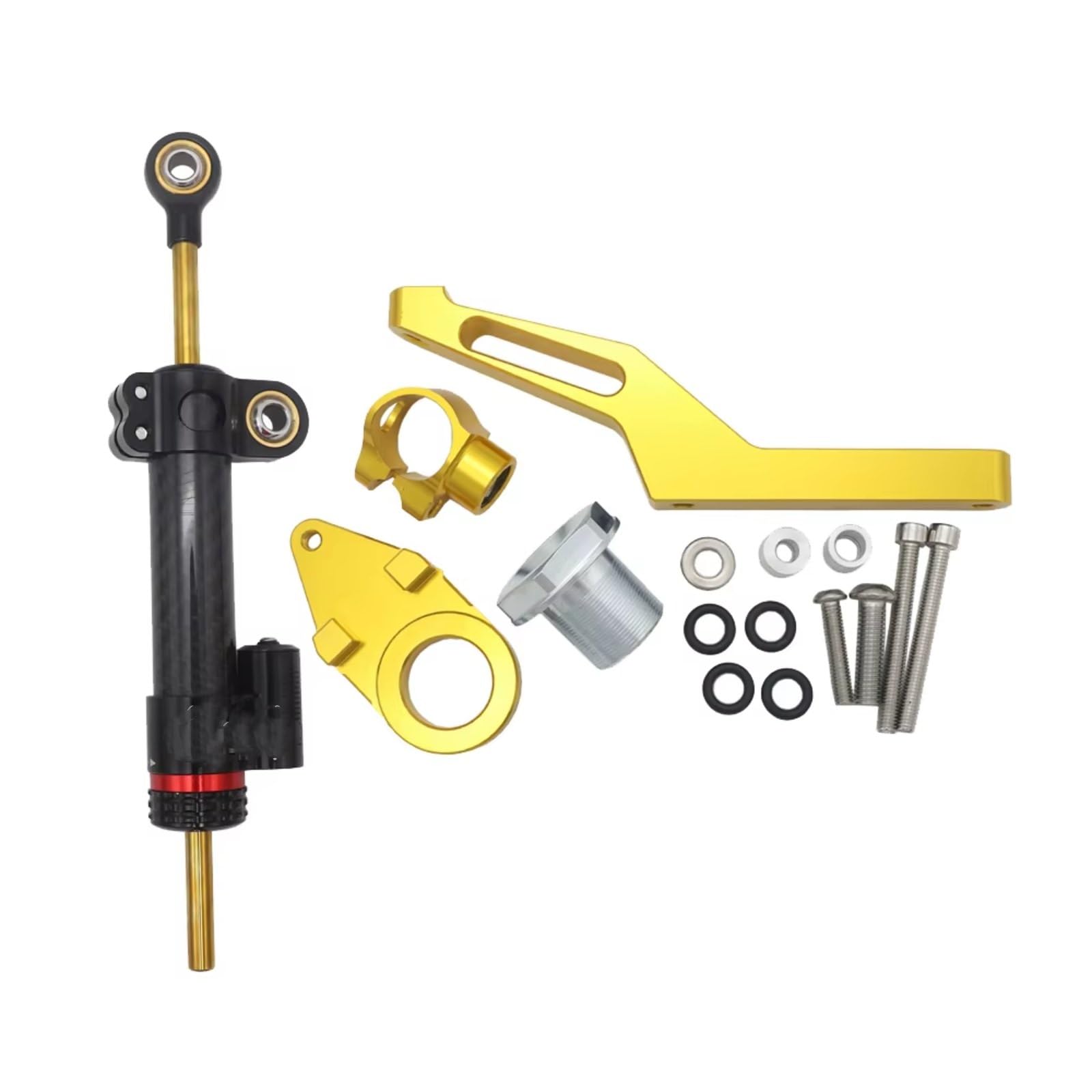 SBBLINWU Motorrad Lenkungsdämpfer Für ZX6R Für ZX 6R Moto Lenkung Unterstützung 2009-2019 Motorrad Einstellbare Lenkung Stabilisieren Dämpfer Halterung Mount Kit(Yellow) von SBBLINWU