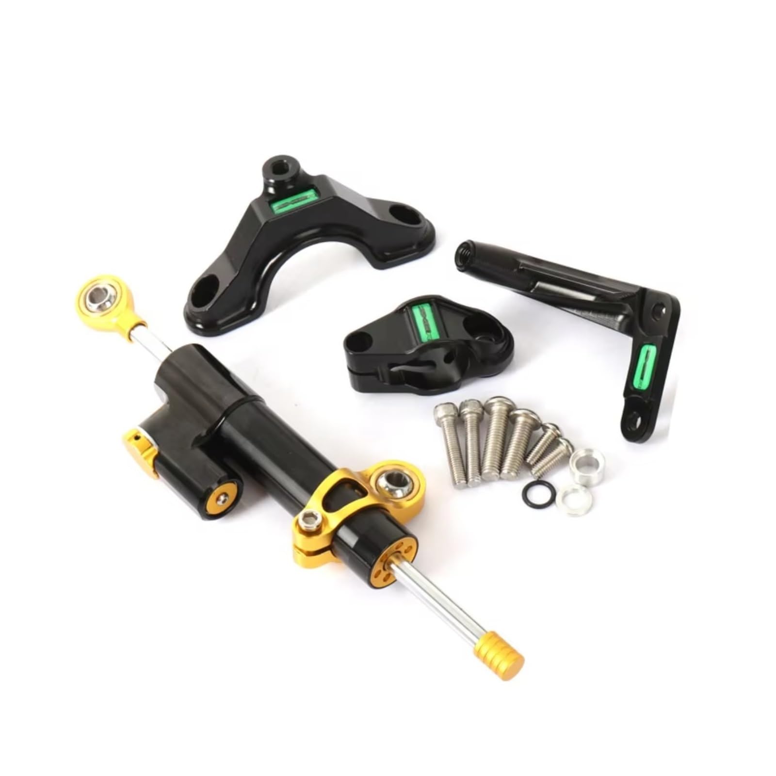 SBBLINWU Motorrad Lenkungsdämpfer Für ZX6R Für ZX6 R 2024 Motorrad Lenkung Stabilisieren Dämpfer Halterung Montieren Zubehör Linear Stoßdämpfer Einstellbar(Yellow) von SBBLINWU