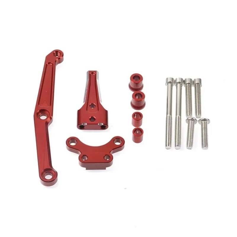 SBBLINWU Motorrad Lenkungsdämpfer Kompatibel Mit CB650R Für CB650-R Für CB650 R 2018 2019 2020 2021 2022 Motorrad Aluminium Lenkungsdämpfer Montagehalterungs Kit Teile(Red) von SBBLINWU