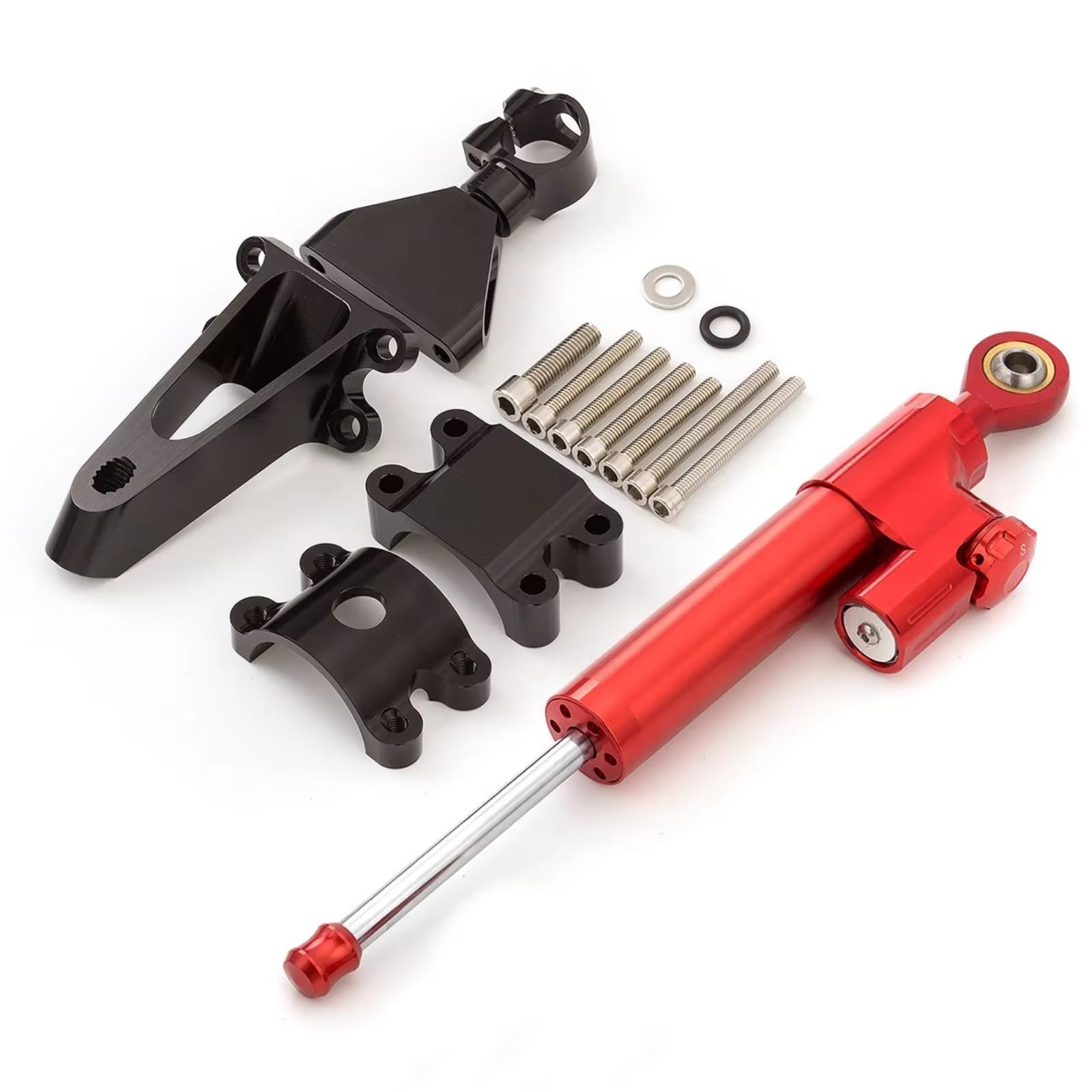 SBBLINWU Motorrad Lenkungsdämpfer Kompatibel Mit CBR600 Für F4i Für CBR-600 1999–2003 Motorräder Lenkungsdämpfer Stabilisator Dämpfer Halterung Stützsatz(Red) von SBBLINWU