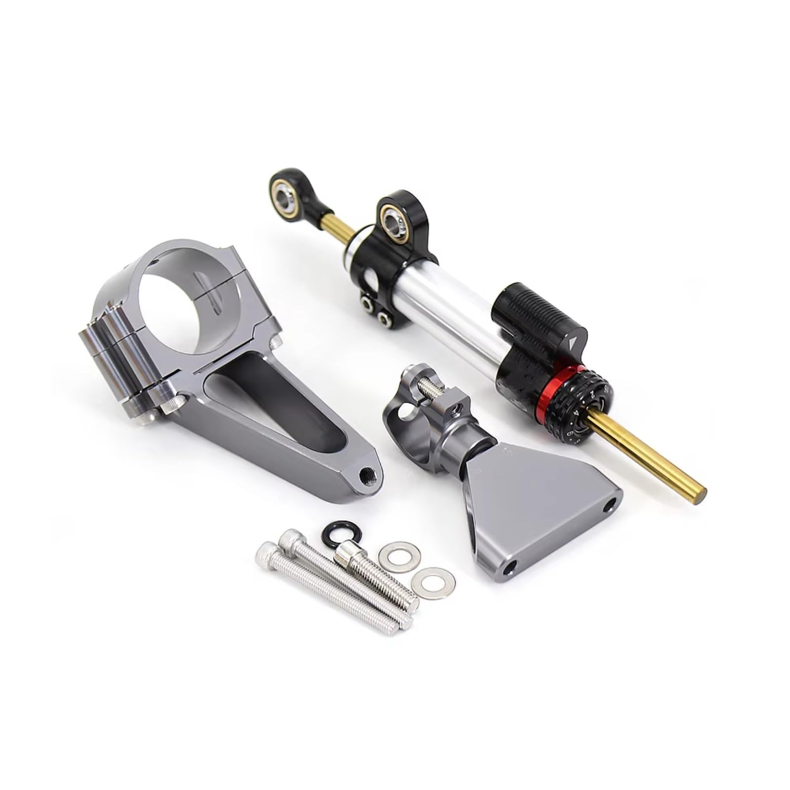 SBBLINWU Motorrad Lenkungsdämpfer Kompatibel Mit CBR600 Für F4i Für CBR 600 1999-2007 Motorrad Lenkungsdämpfer Stabilisator Halterung Mount Kit Universal(Silver1) von SBBLINWU