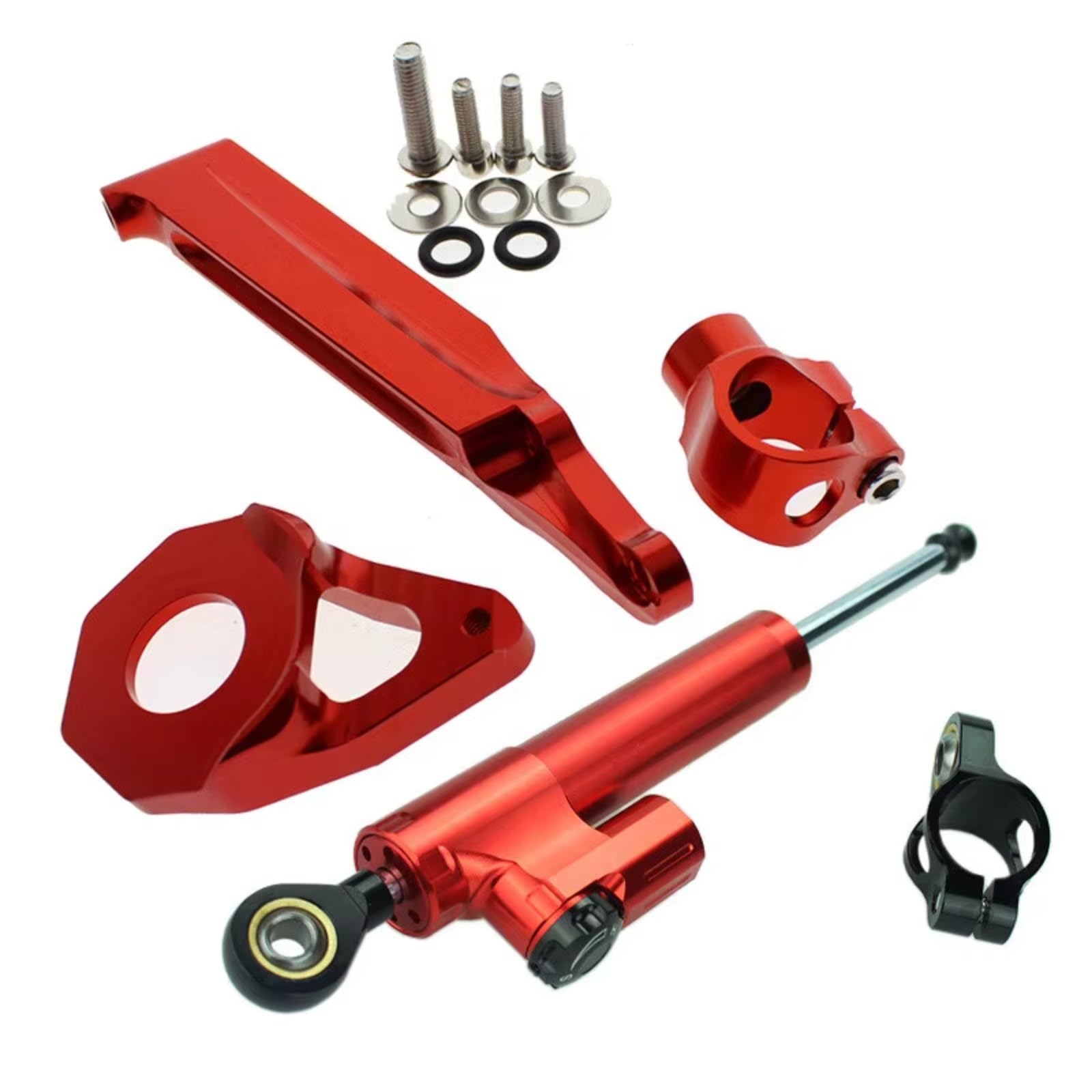 SBBLINWU Motorrad Lenkungsdämpfer Kompatibel Mit CBR600RR Für CBR-600RR 2005–2006 Motorradlenkung Stabilisierende Dämpferhalterung Montagesatz(Red) von SBBLINWU