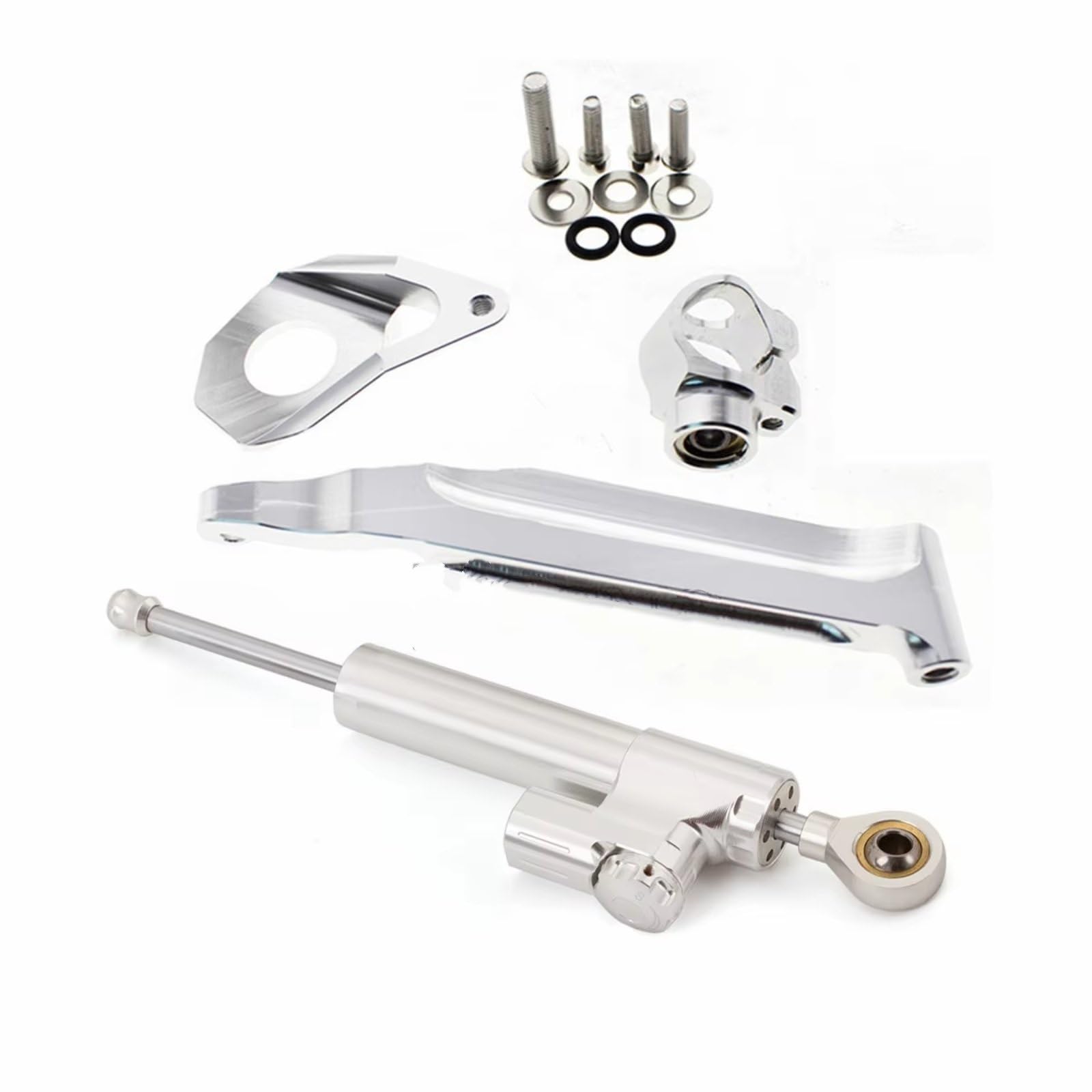 SBBLINWU Motorrad Lenkungsdämpfer Kompatibel Mit CBR600RR Für CBR-600RR 2005–2006 Motorradlenkung Stabilisierende Dämpferhalterung Montagesatz(Silver) von SBBLINWU