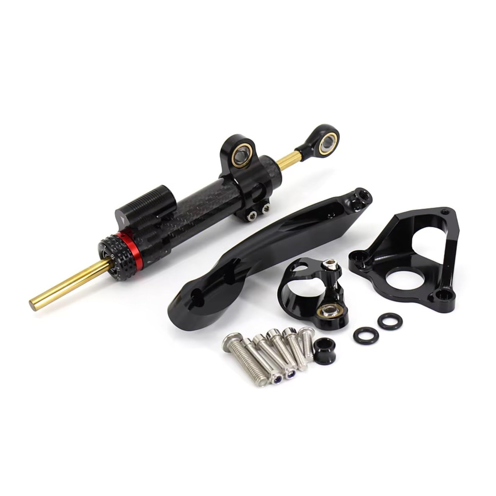 SBBLINWU Motorrad Lenkungsdämpfer Kompatibel Mit CBR600RR Für CBR600 RR 2016–2007 2015 2014 2013 2012 11 Universal Motorrad Lenkstabilisierungsdämpferhalterung Linear Kit(Black) von SBBLINWU