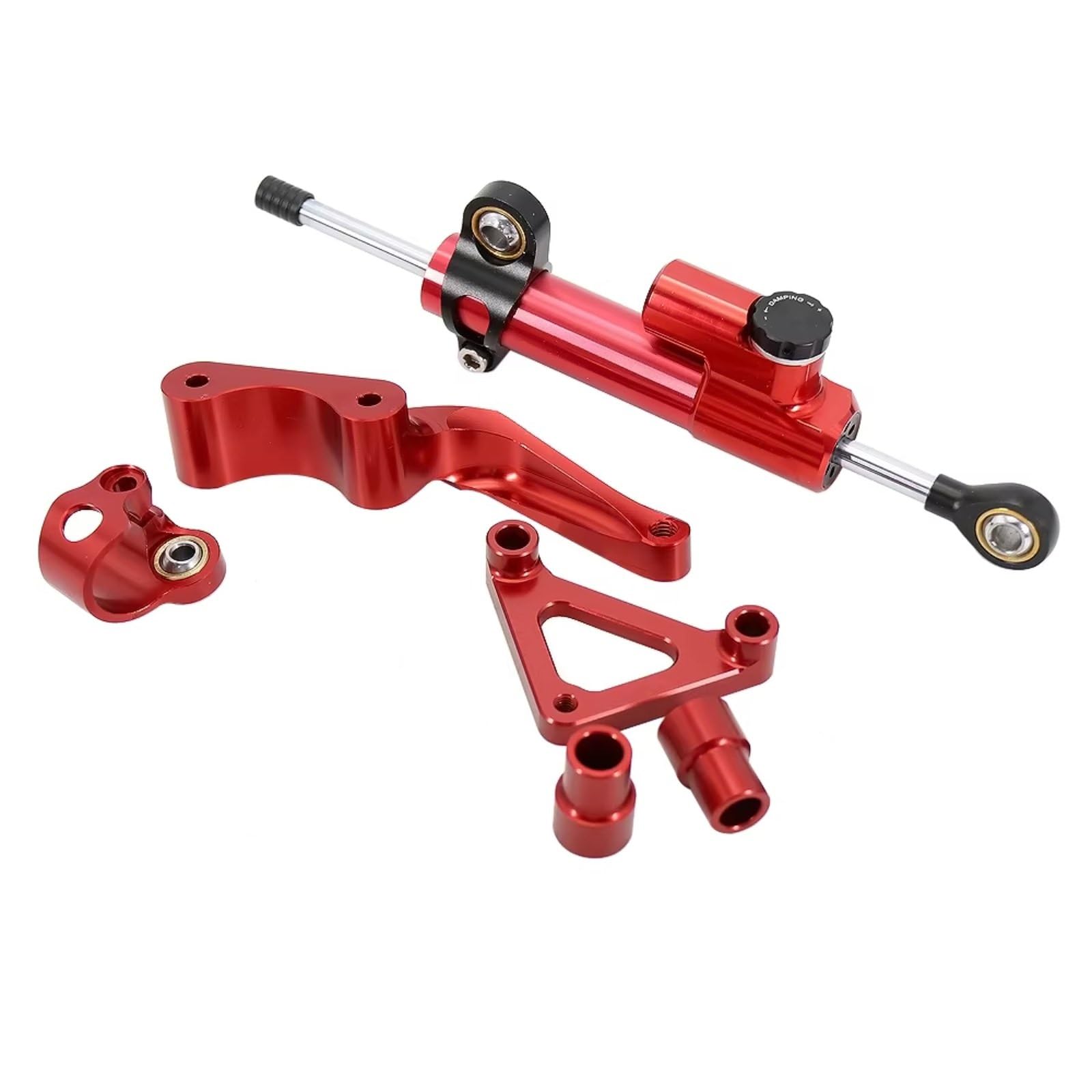 SBBLINWU Motorrad Lenkungsdämpfer Kompatibel Mit Ducati 696 796 795 Für Monster 2008 Motorrad Stabilisator Dämpfer Lenkung Montage Zubehör Halterung(Red1) von SBBLINWU