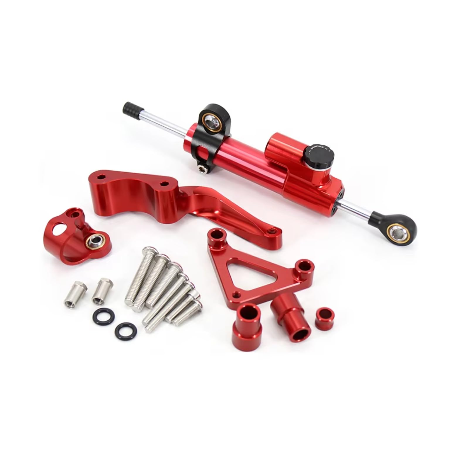 SBBLINWU Motorrad Lenkungsdämpfer Kompatibel Mit Ducati Für Monster 696 795 796 2008-up Modifizierter Montagesatz Für Motorrad Lenkungsdämpfer Stabilisator(Red1) von SBBLINWU